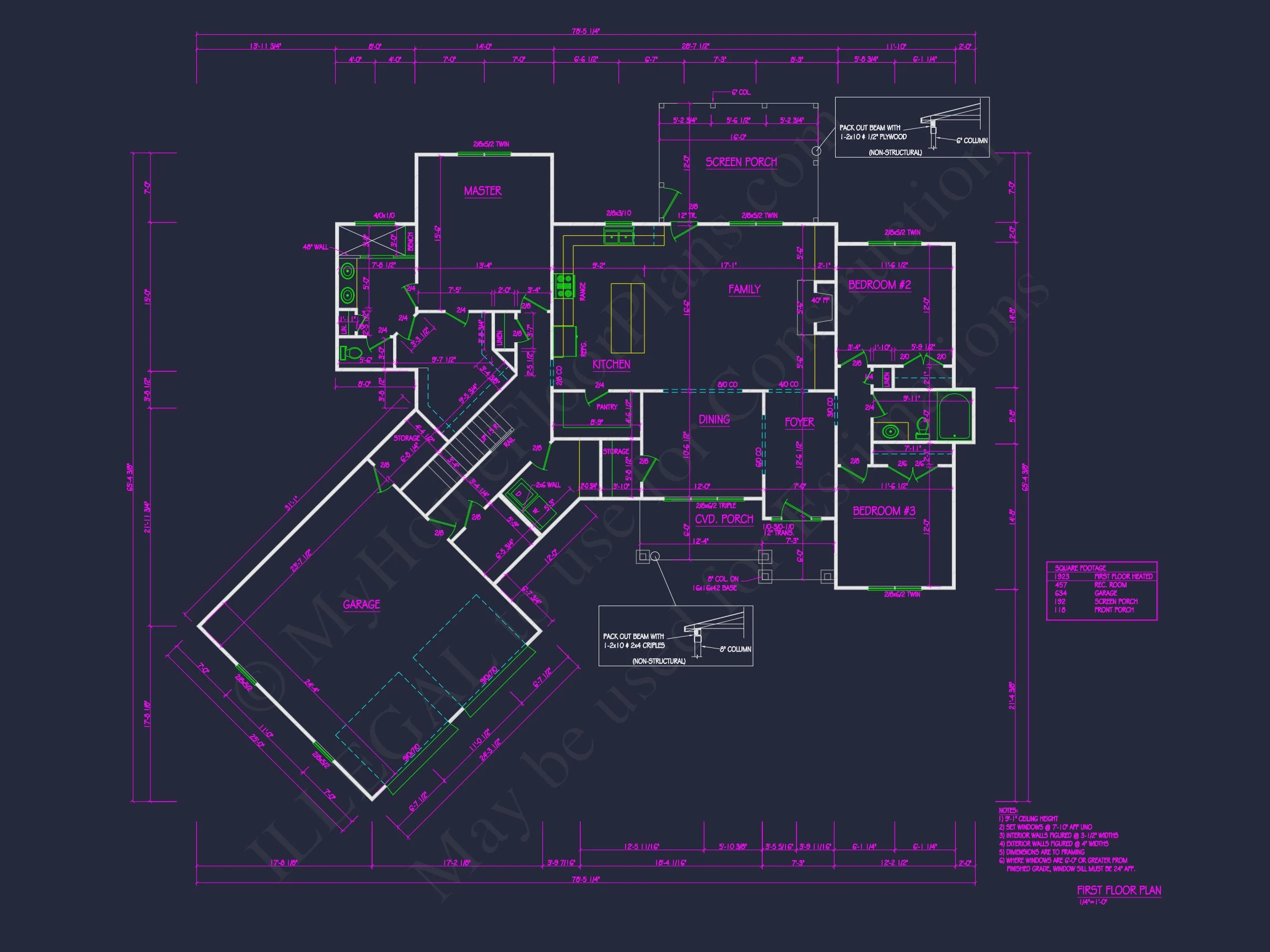 19-2268 HOUSE PLAN - Traditional Home Plan - 3-Bed, 2-Bath, 2,400 SF 6 Modern Craftsman house Plan with 1.5 Story Design and Angled Garage