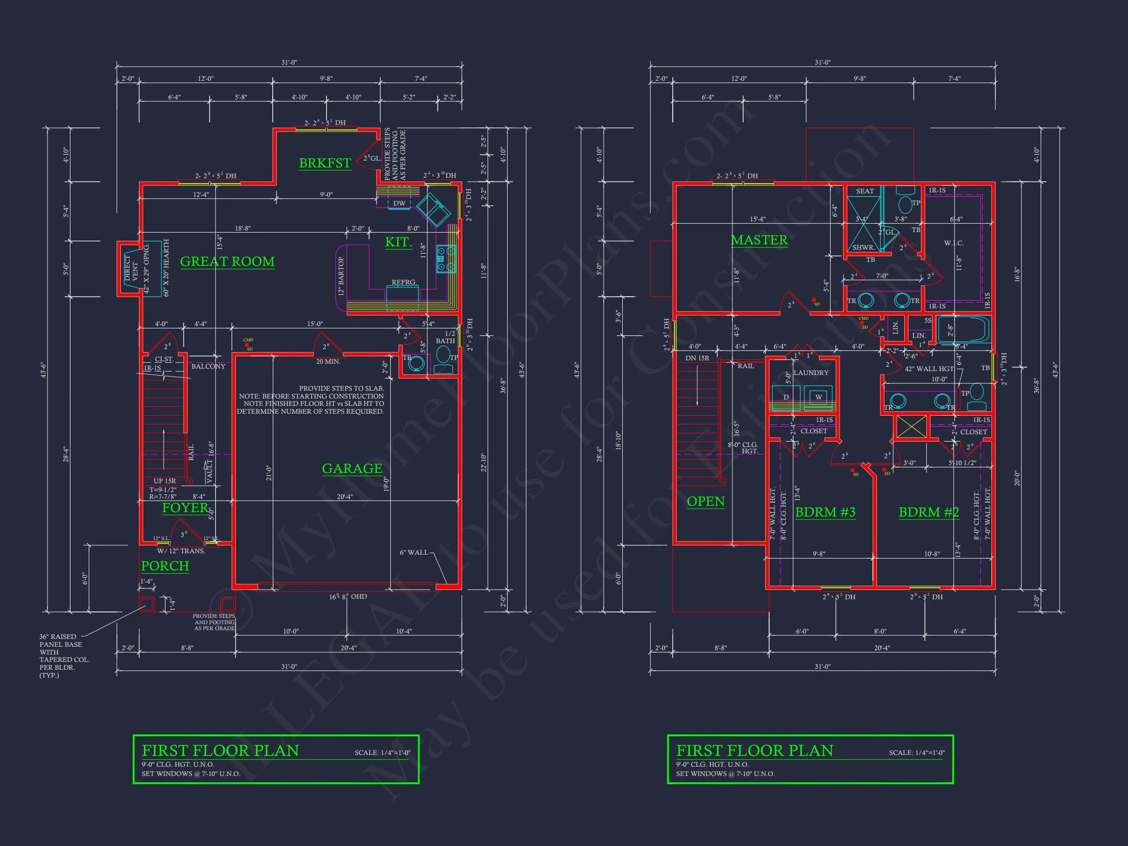 19-2023 HOUSE PLAN - Modern Farmhouse Home Plan - 3-Bed, 2.5-Bath, 1,842 SF 5 Modern Suburban house Plan with CAD Blueprints and 2-Story Design