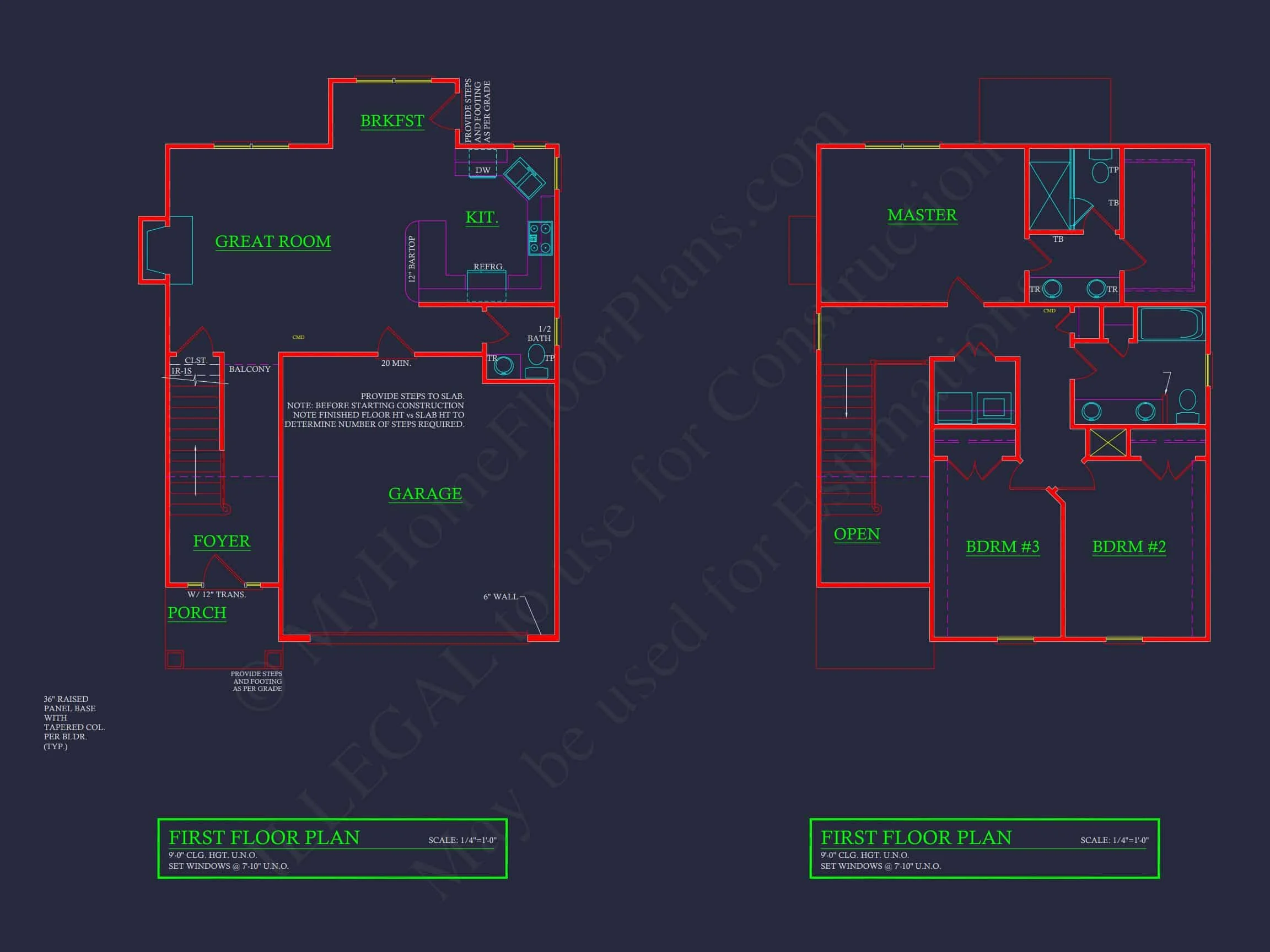19-2023 HOUSE PLAN - Modern Farmhouse Home Plan - 3-Bed, 2.5-Bath, 1,842 SF 4 Modern Suburban house Plan with CAD Blueprints and 2-Story Design