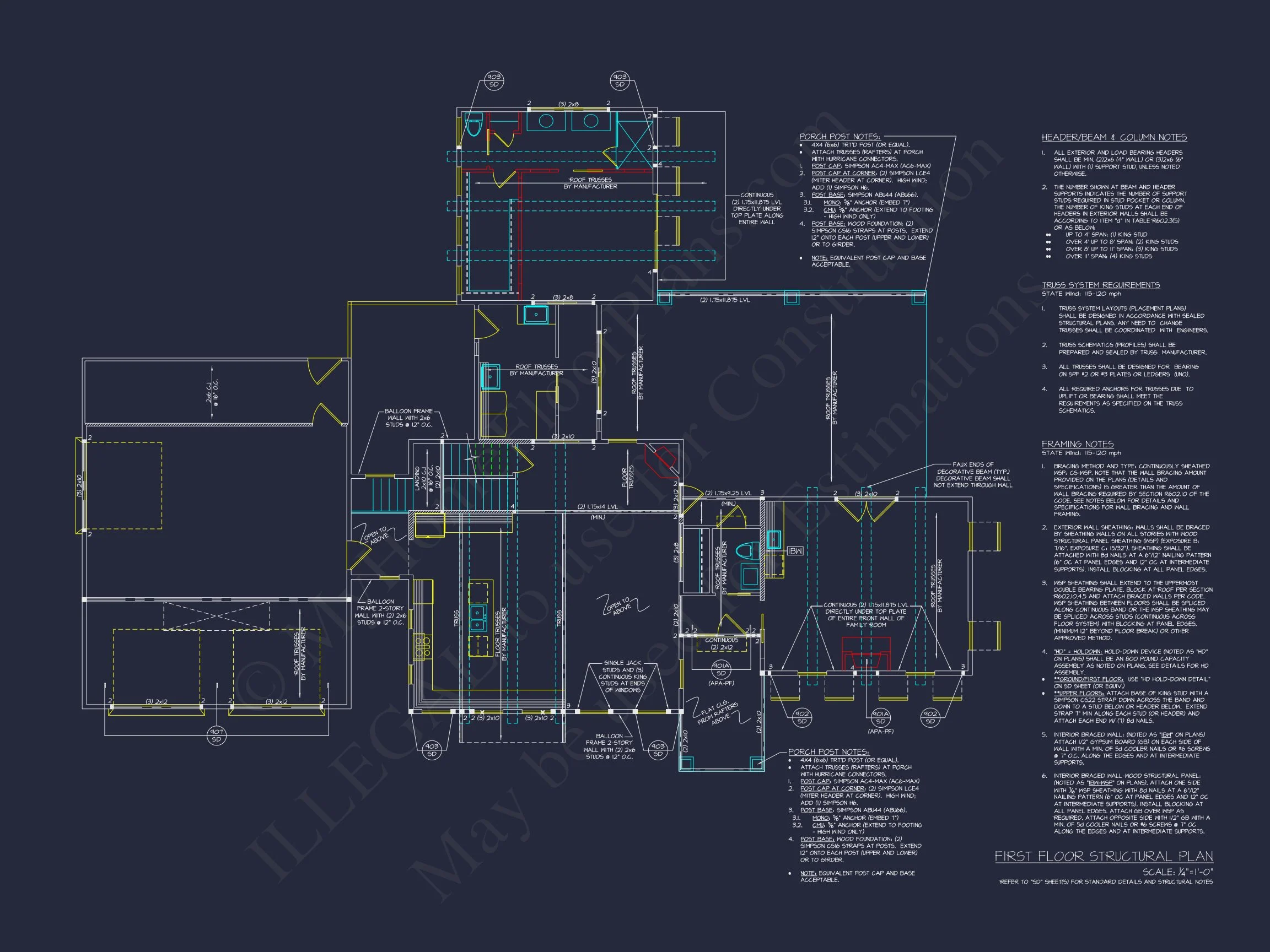 19-1944 HOUSE PLAN - Modern Home Plan - 4-Bed, 3-Bath, 3,032 SF 10 Modern house Floor Plan with 3-Car Garage and CAD Designs