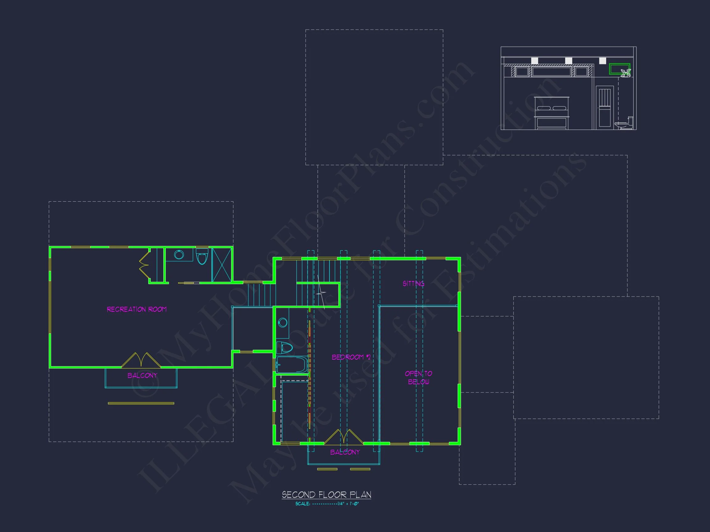 19-1944 HOUSE PLAN - Modern Home Plan - 4-Bed, 3-Bath, 3,032 SF 5 Modern house Floor Plan with 3-Car Garage and CAD Designs
