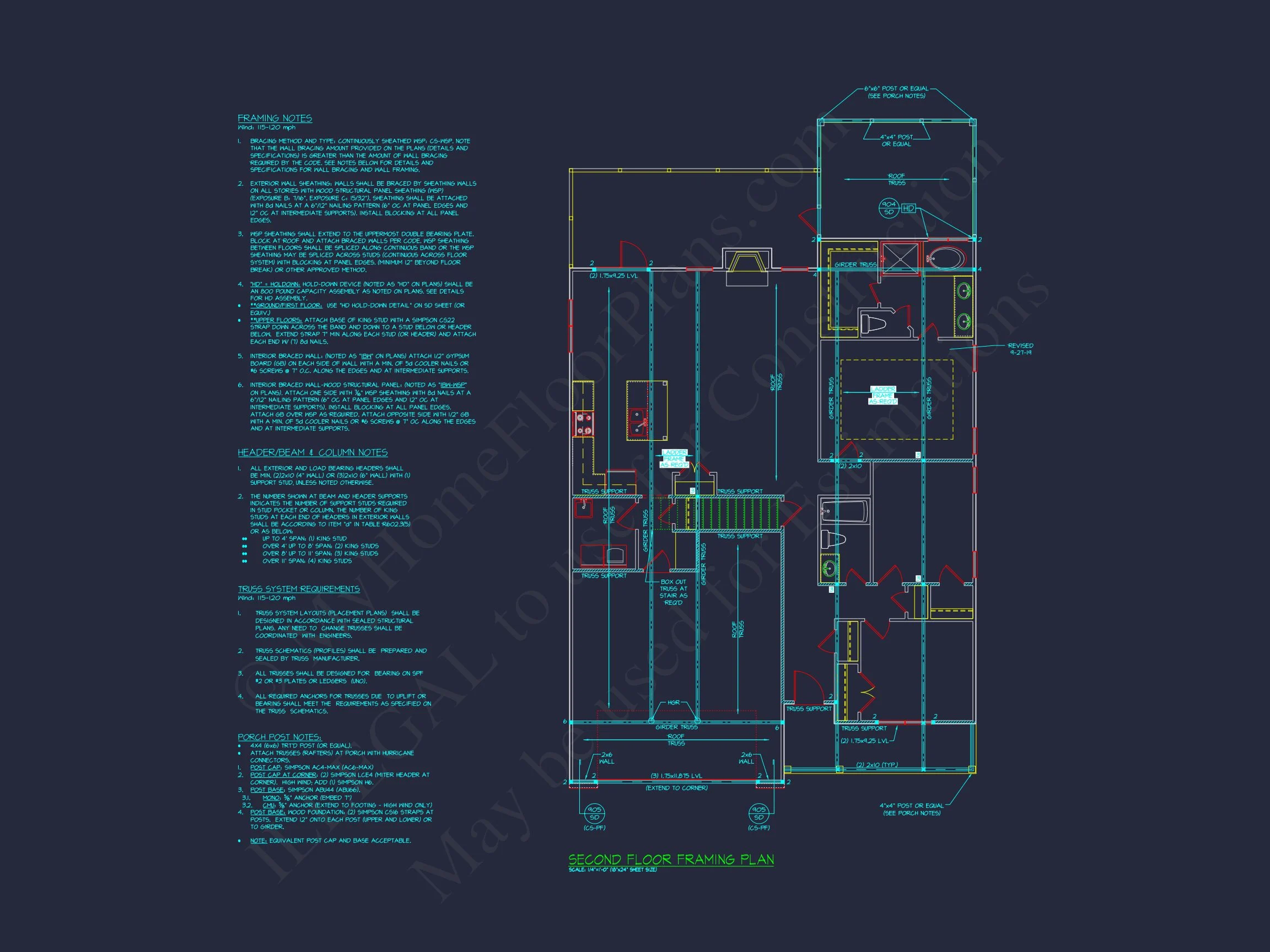 19-1645 HOUSE PLAN - Modern Farmhouse Plan - 3-Bed, 2-Bath, 1,850 SF 12 Modern Craftsman house Plan with Open Floor CAD Designs