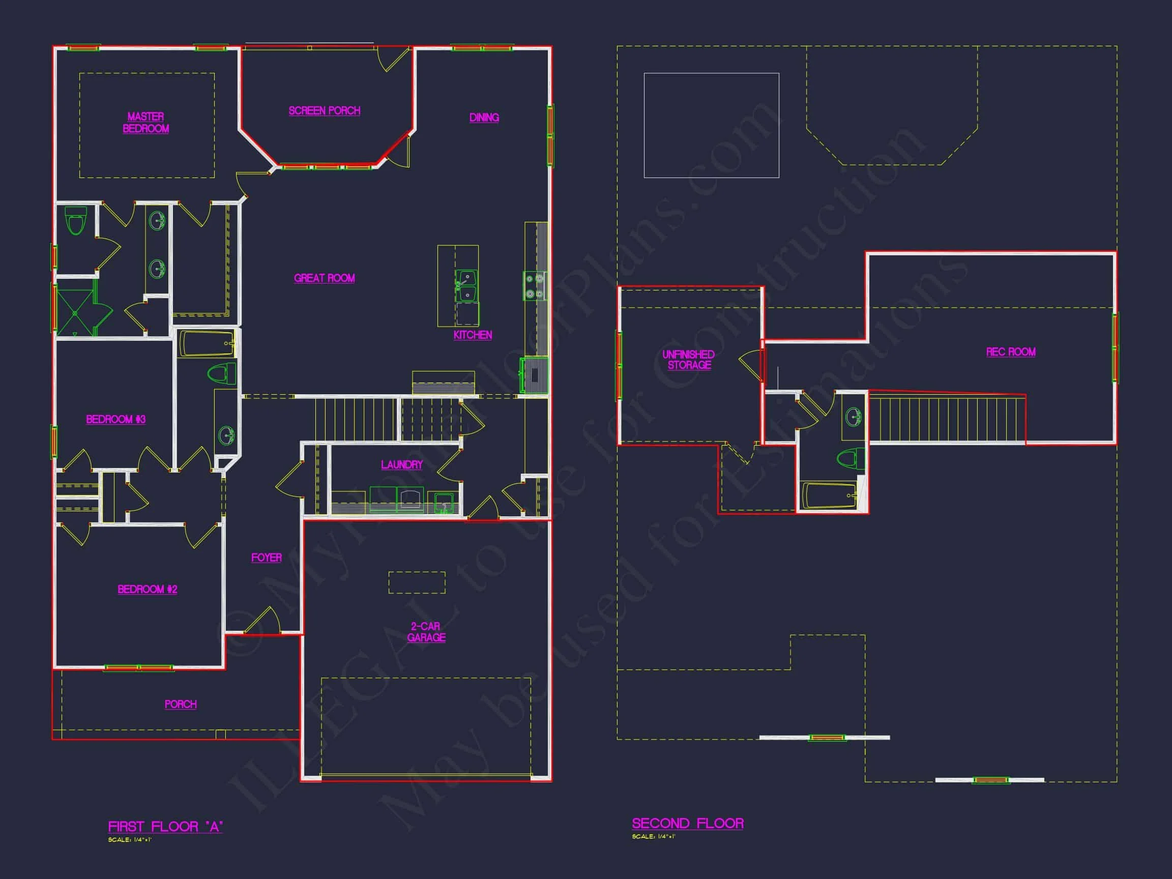 19-1536 HOUSE PLAN - Traditional Home Plan - 3-Bed, 2-Bath, 1,950 SF 6 Traditional house Plan with 3 Bedrooms, 2-Car Garage & CAD Designs