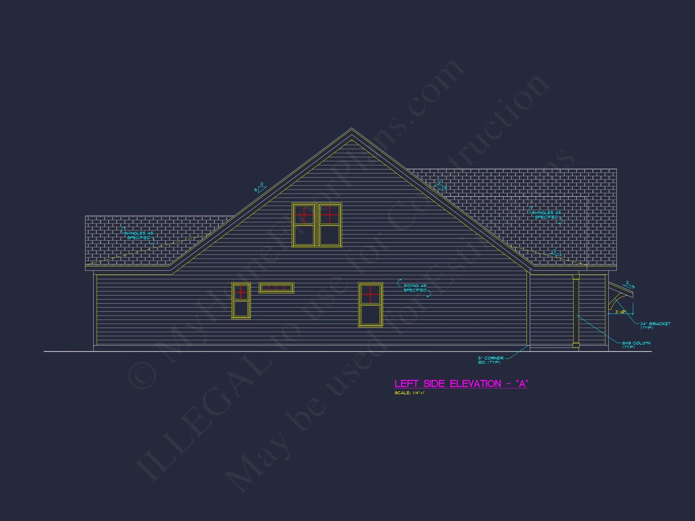 19-1536 HOUSE PLAN - Traditional Home Plan - 3-Bed, 2-Bath, 1,950 SF 3 Traditional house Plan with 3 Bedrooms, 2-Car Garage & CAD Designs