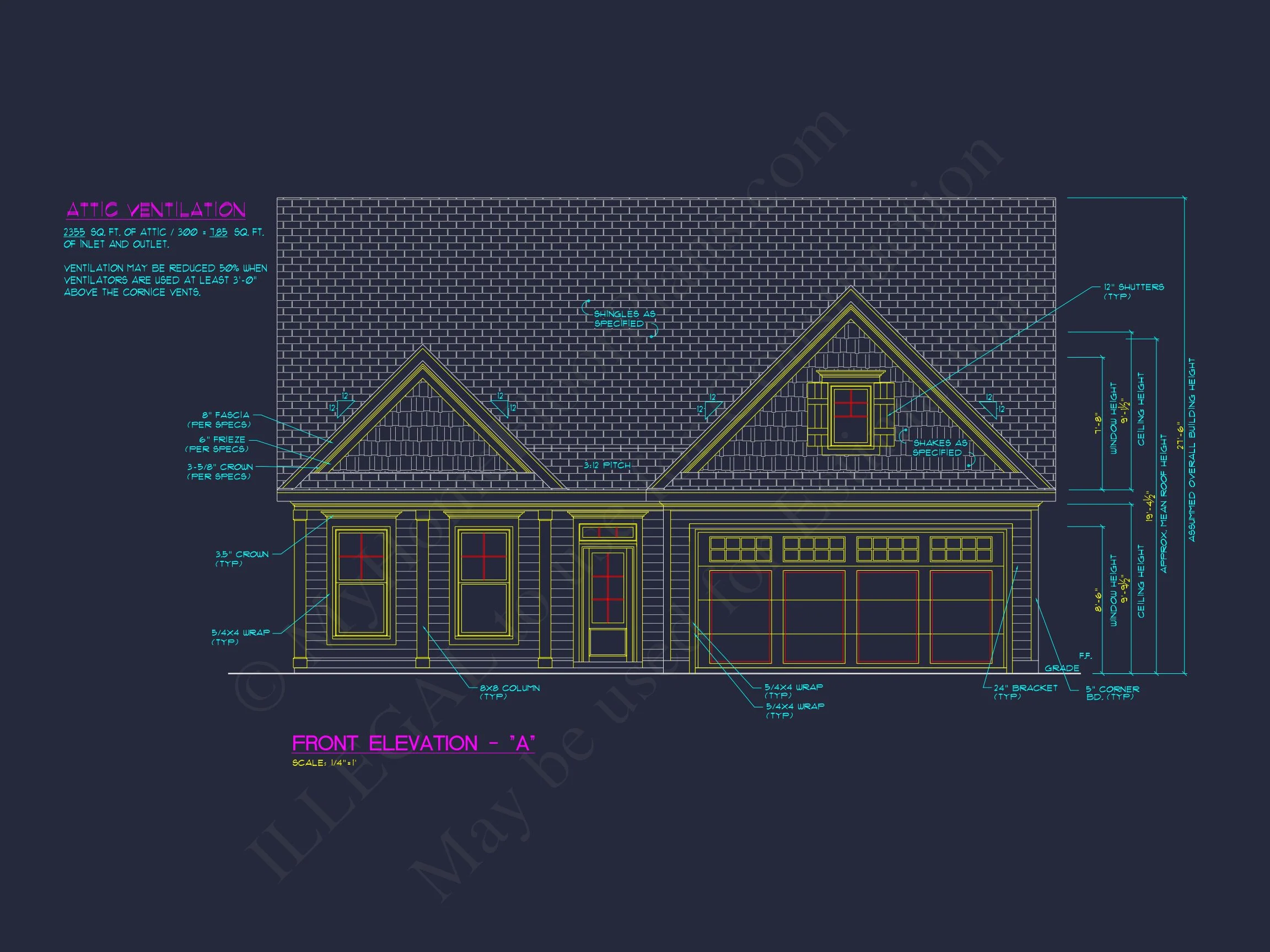 19-1536 HOUSE PLAN - Traditional Home Plan - 3-Bed, 2-Bath, 1,950 SF 2 Traditional house Plan with 3 Bedrooms, 2-Car Garage & CAD Designs