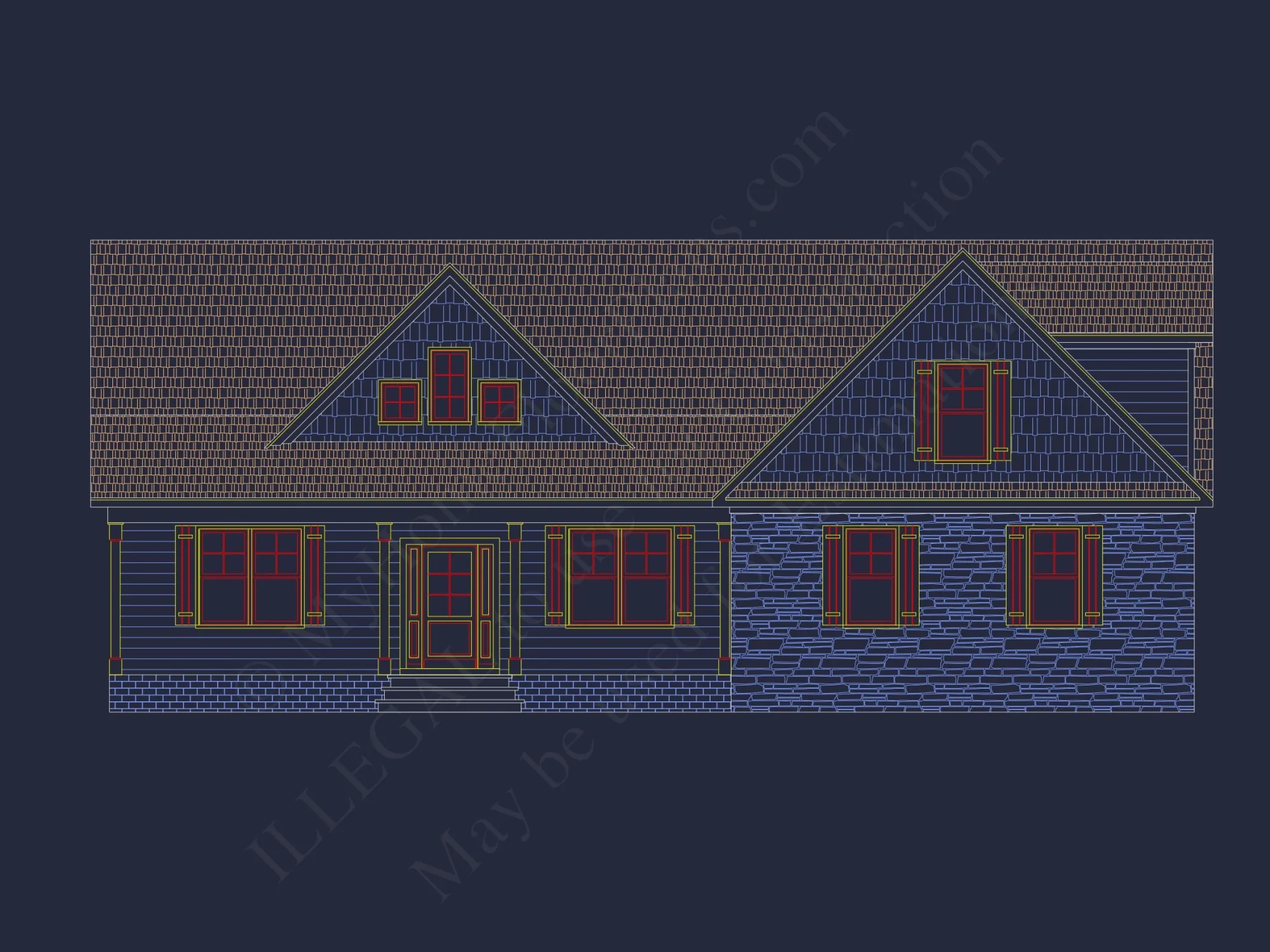 Modern 3-Bedroom house Plan with Spacious Layout and CAD Designs