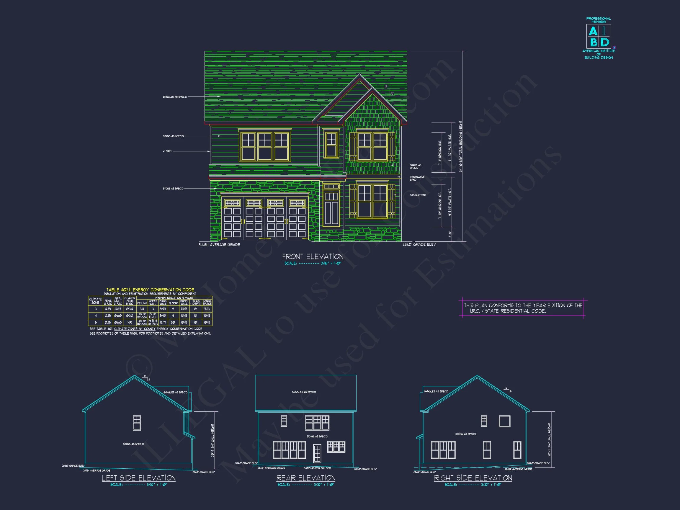 18-1850 HOUSE PLAN - Traditional Suburban Home Plan - 3-Bed, 2.5-Bath, 2,225 SF 3 Elegant 2-Story house Plan with Spacious CAD Designs