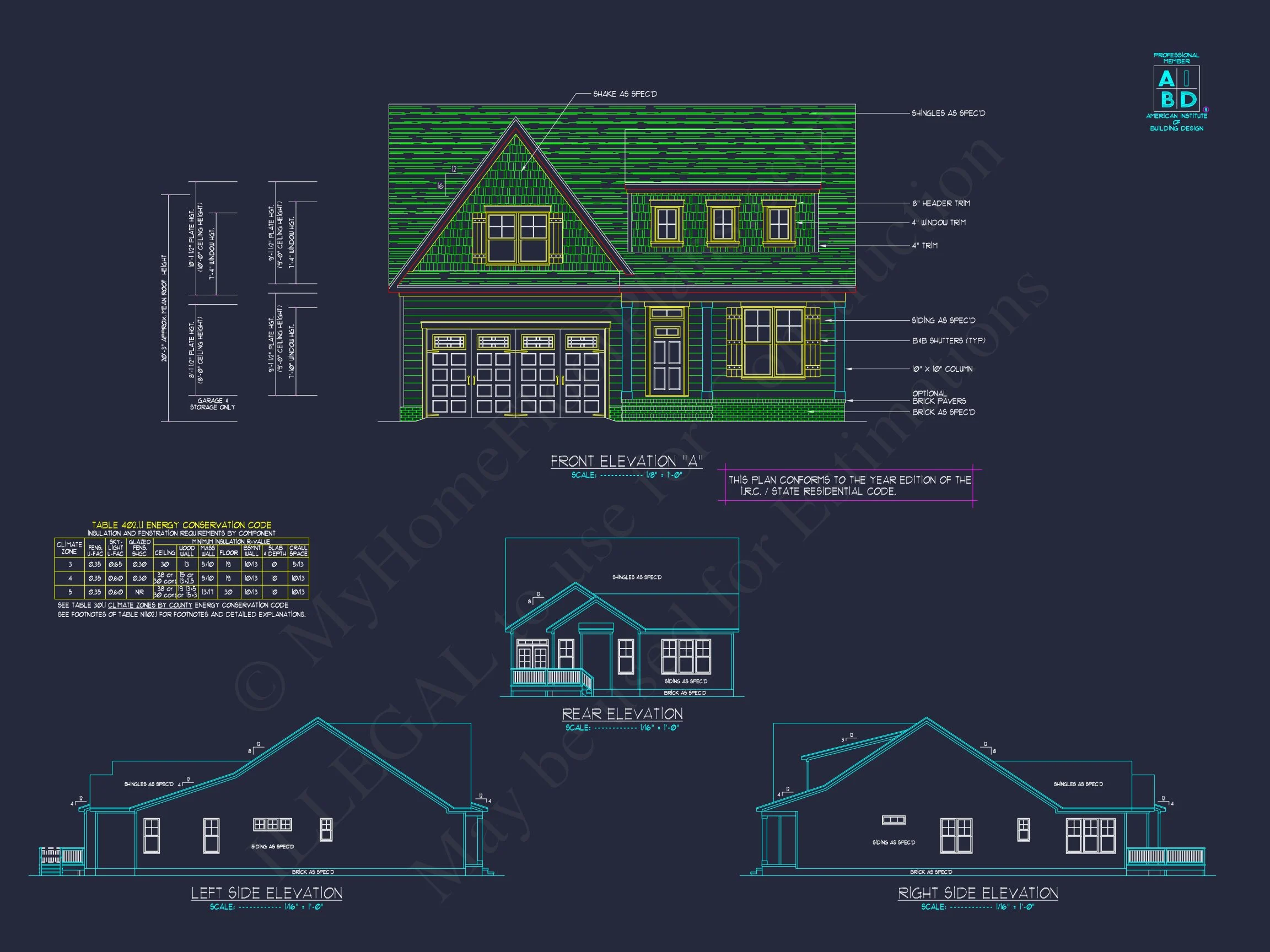 18-1583 HOUSE PLAN - Traditional Craftsman Home Plan - 3-Bed, 2.5-Bath, 2,050 SF 4 Craftsman house Plan with Versatile Floor Plan and CAD Designs