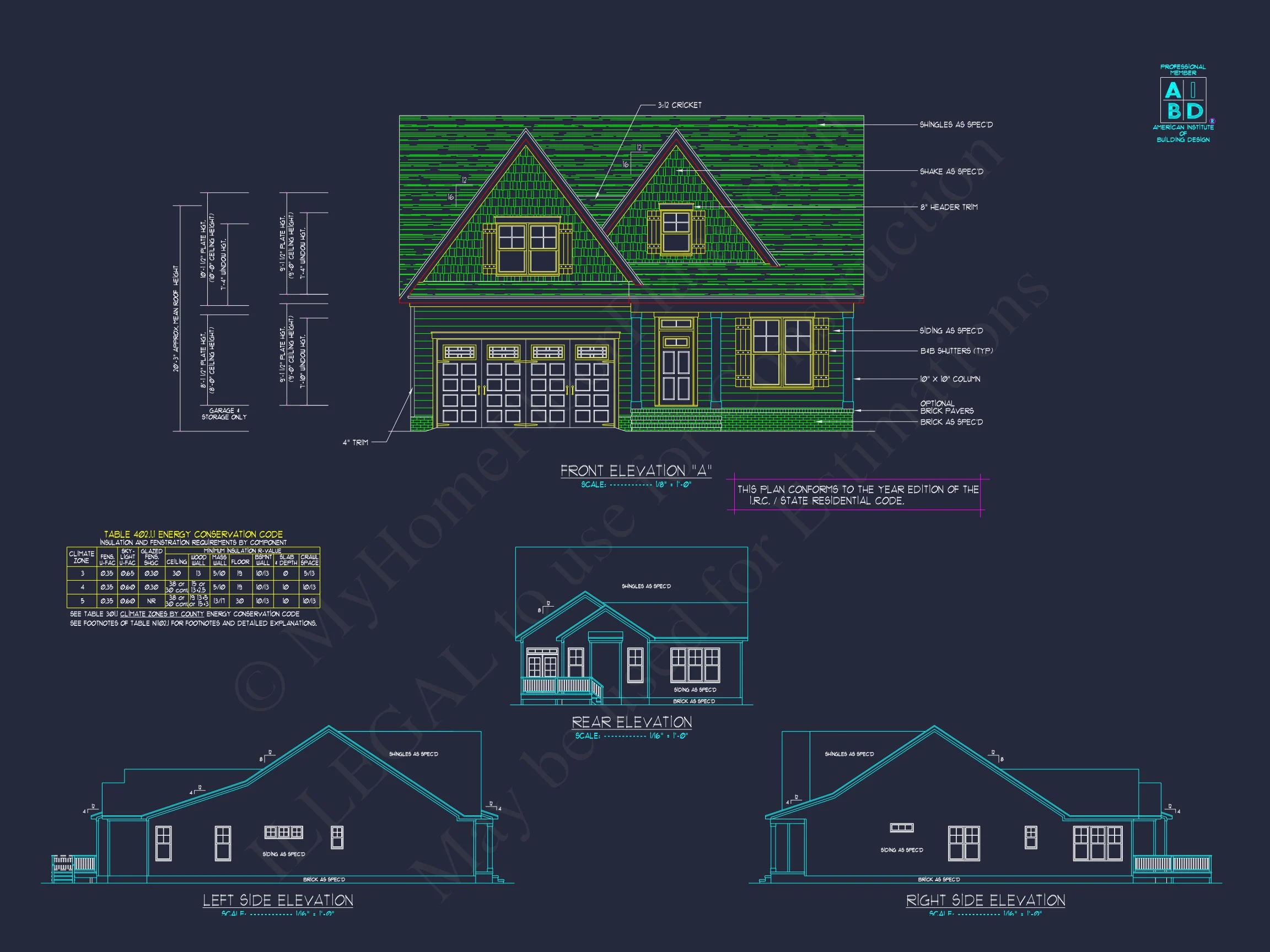 18-1583 HOUSE PLAN - Traditional Craftsman Home Plan - 3-Bed, 2.5-Bath, 2,050 SF 3 Craftsman house Plan with Versatile Floor Plan and CAD Designs