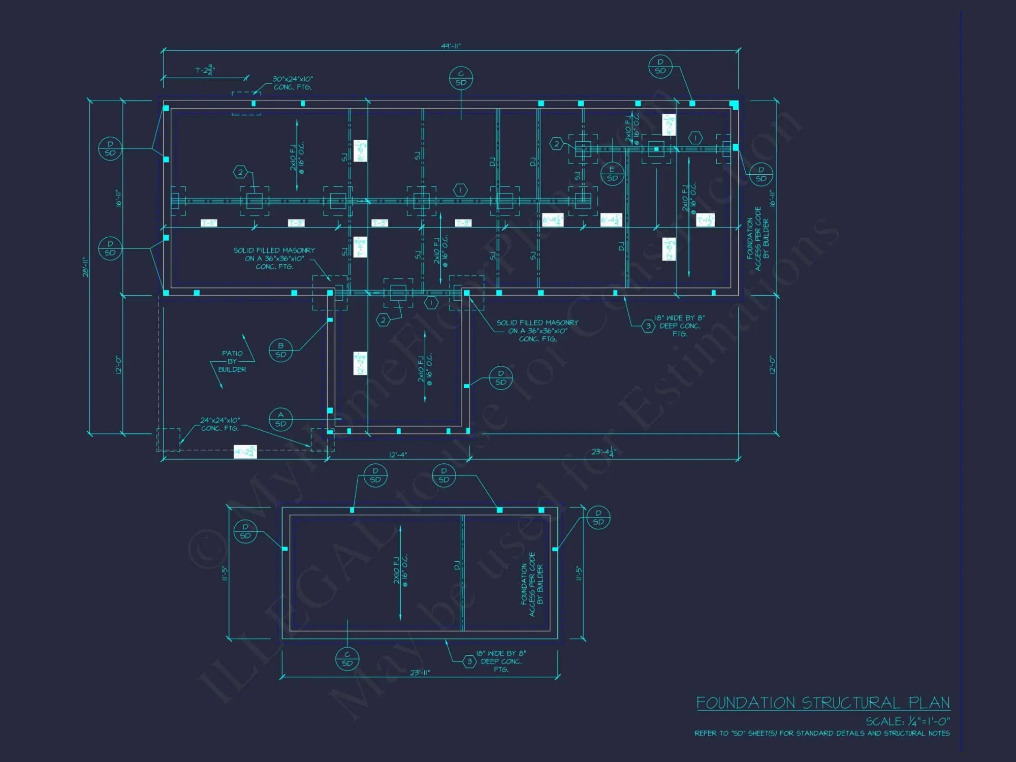 Modern 2-Story house Plan with CAD Blueprint Designs