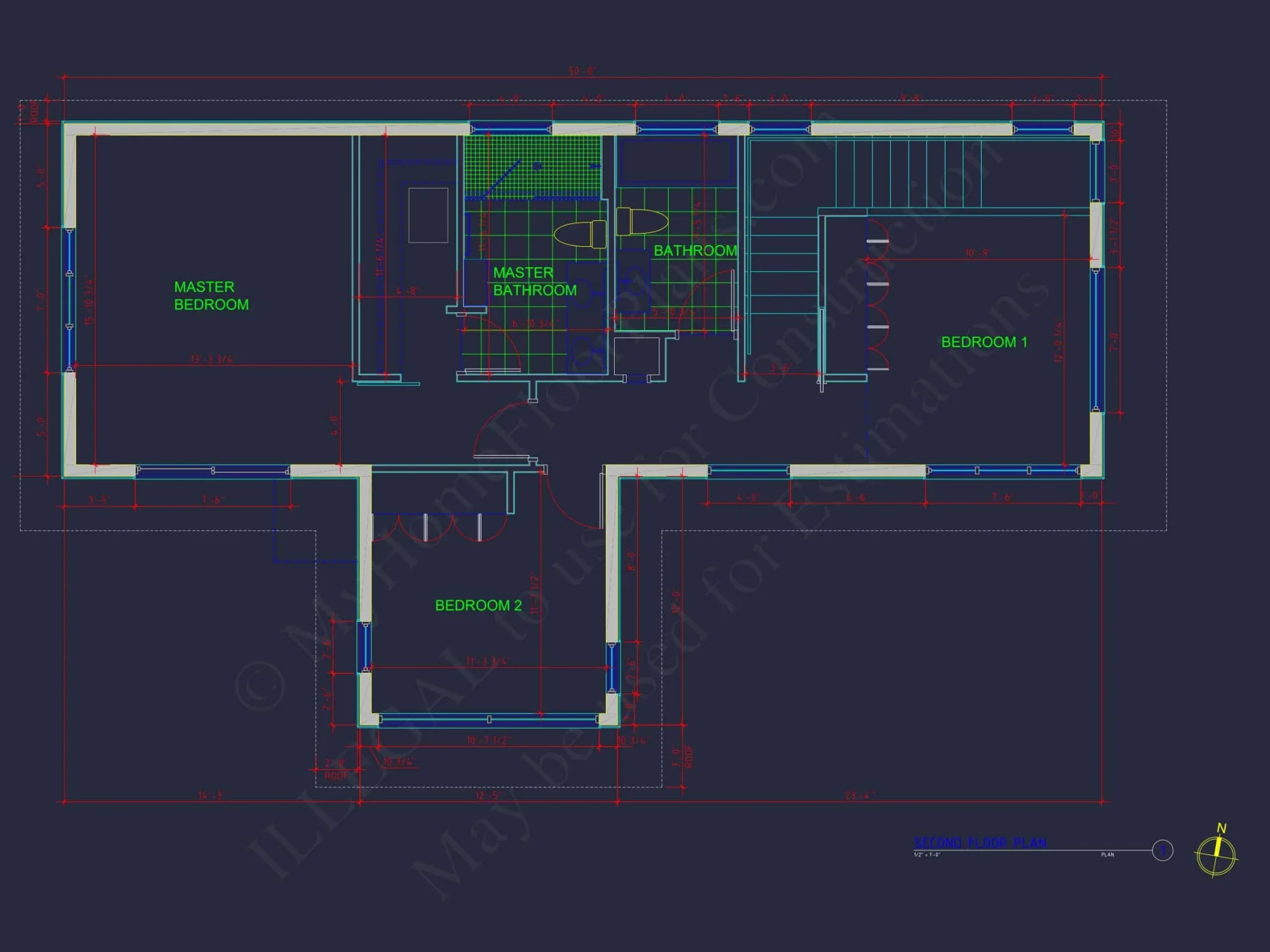 Modern 2-Story house Plan with CAD Blueprint Designs