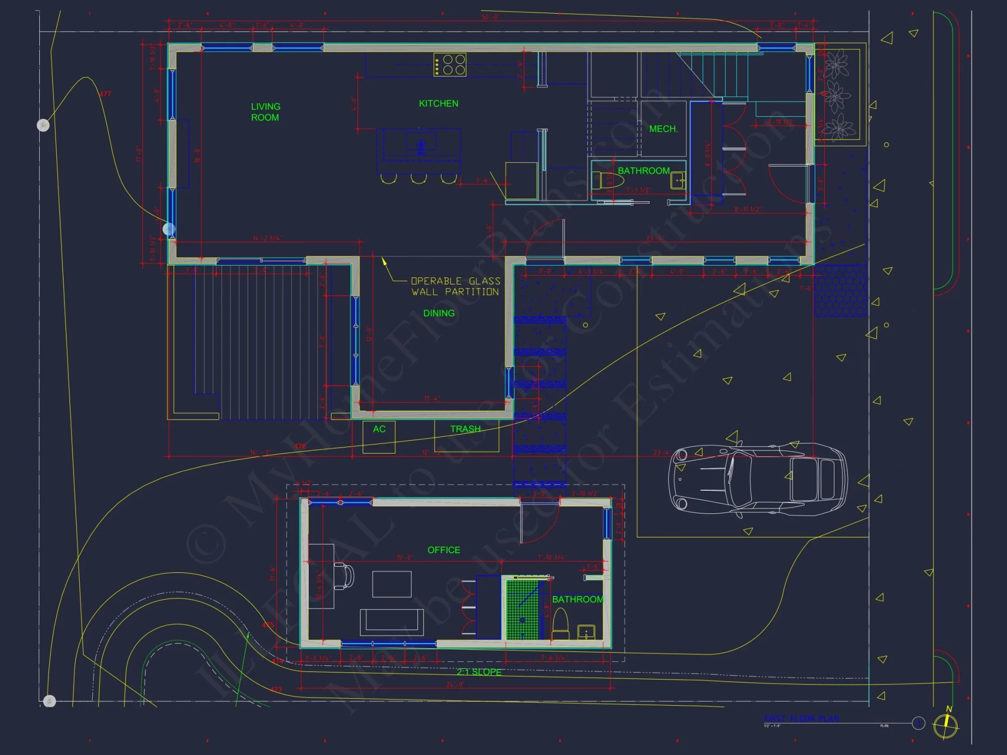 Modern 2-Story house Plan with CAD Blueprint Designs