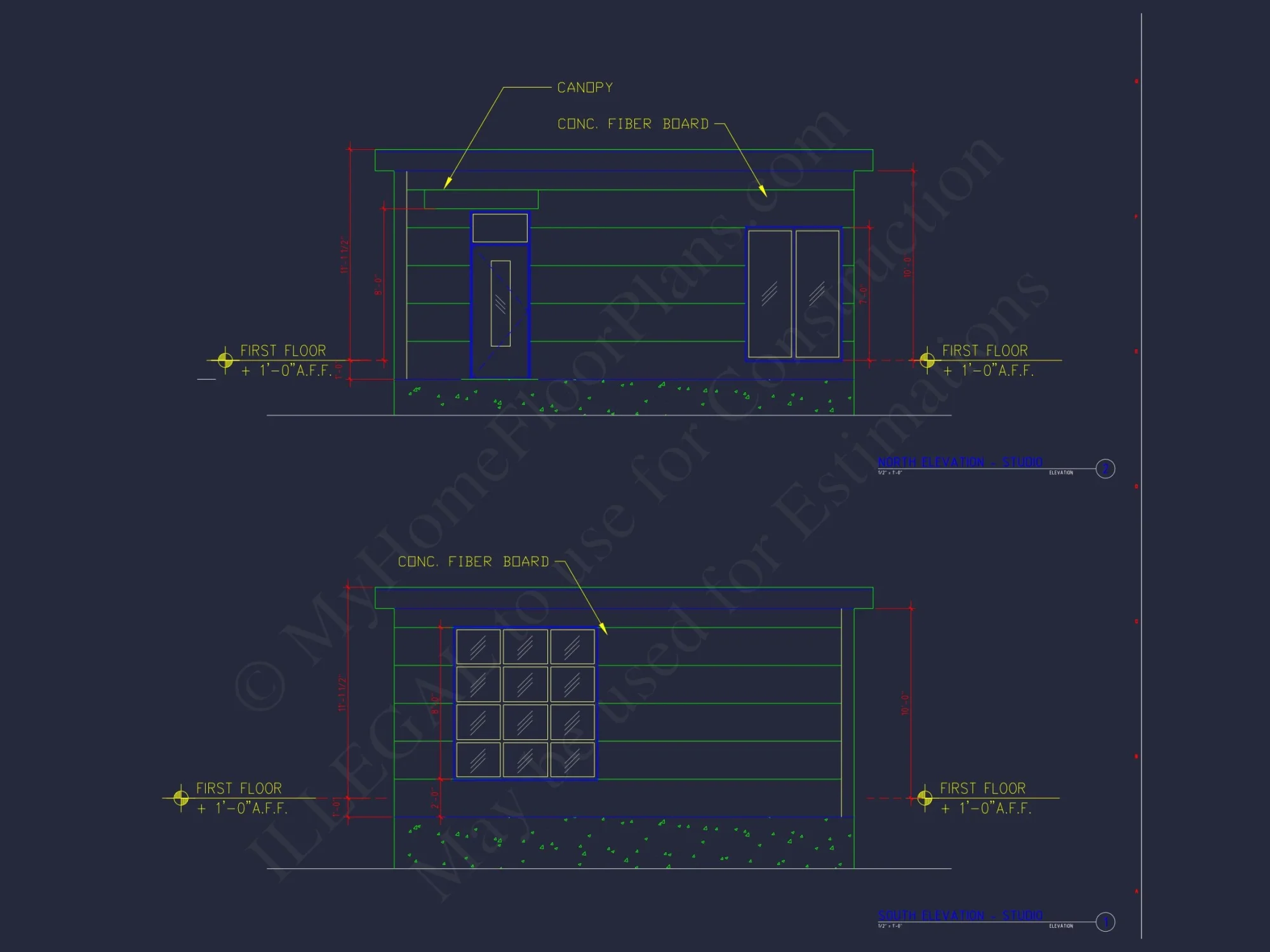 Modern 2-Story house Plan with CAD Blueprint Designs