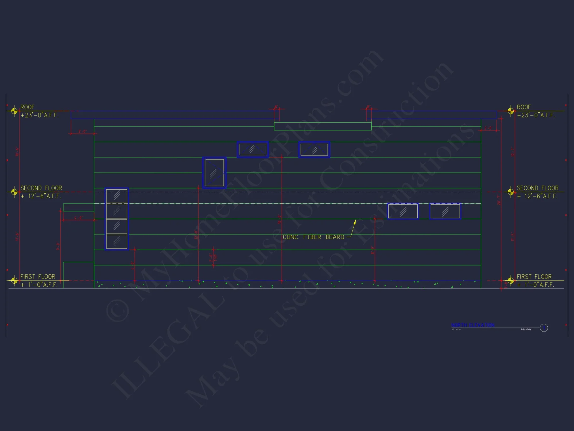 Modern 2-Story house Plan with CAD Blueprint Designs