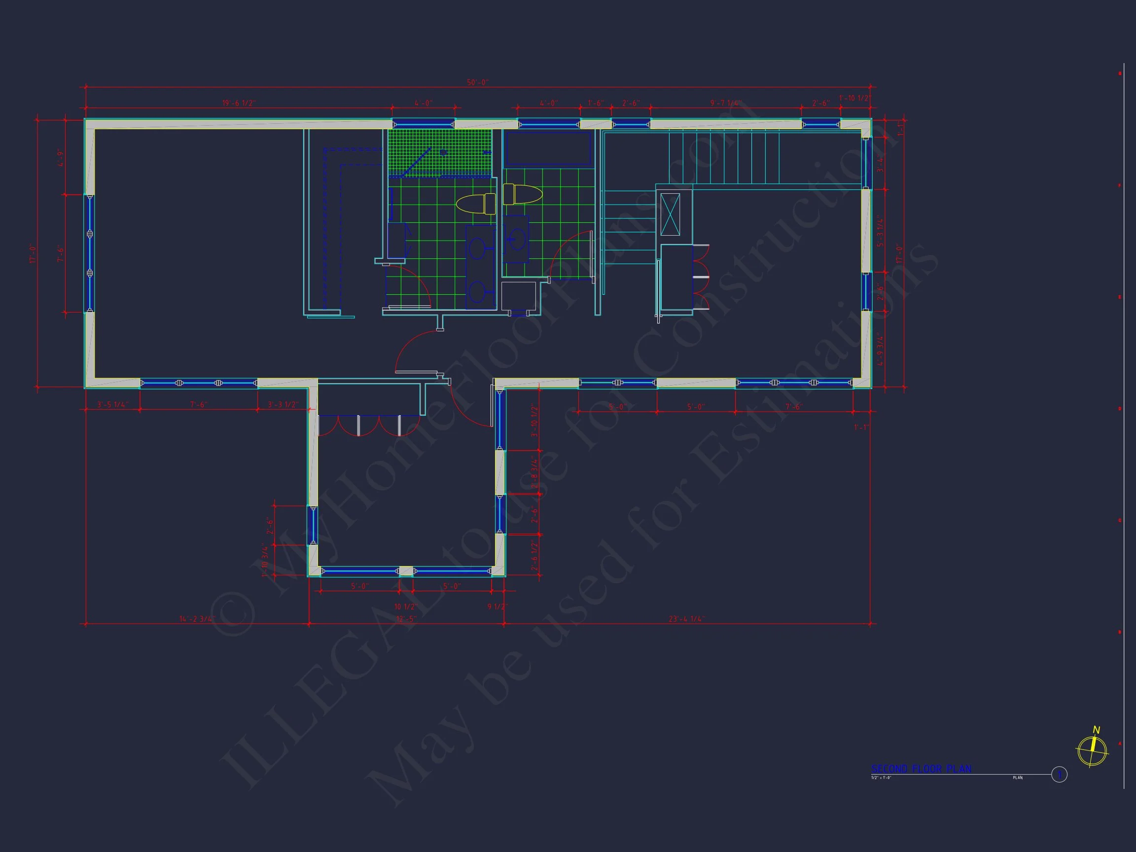 18-1335 HOUSE PLAN - Modern Home Plan - 3-Bed, 2.5-Bath, 2,112 SF 7 Contemporary house Floor Plan with Open Layout & CAD Designs