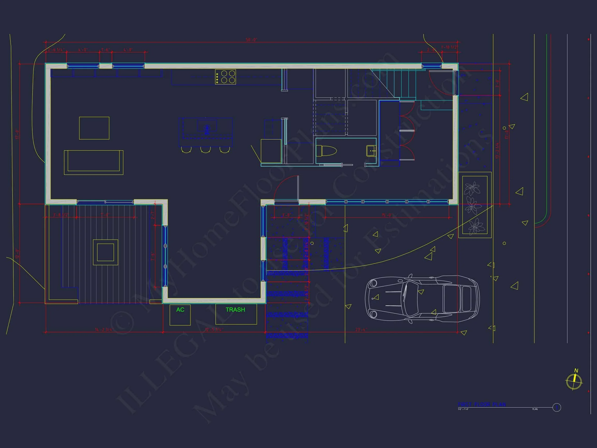 18-1335 HOUSE PLAN - Modern Home Plan - 3-Bed, 2.5-Bath, 2,112 SF 6 Contemporary house Floor Plan with Open Layout & CAD Designs