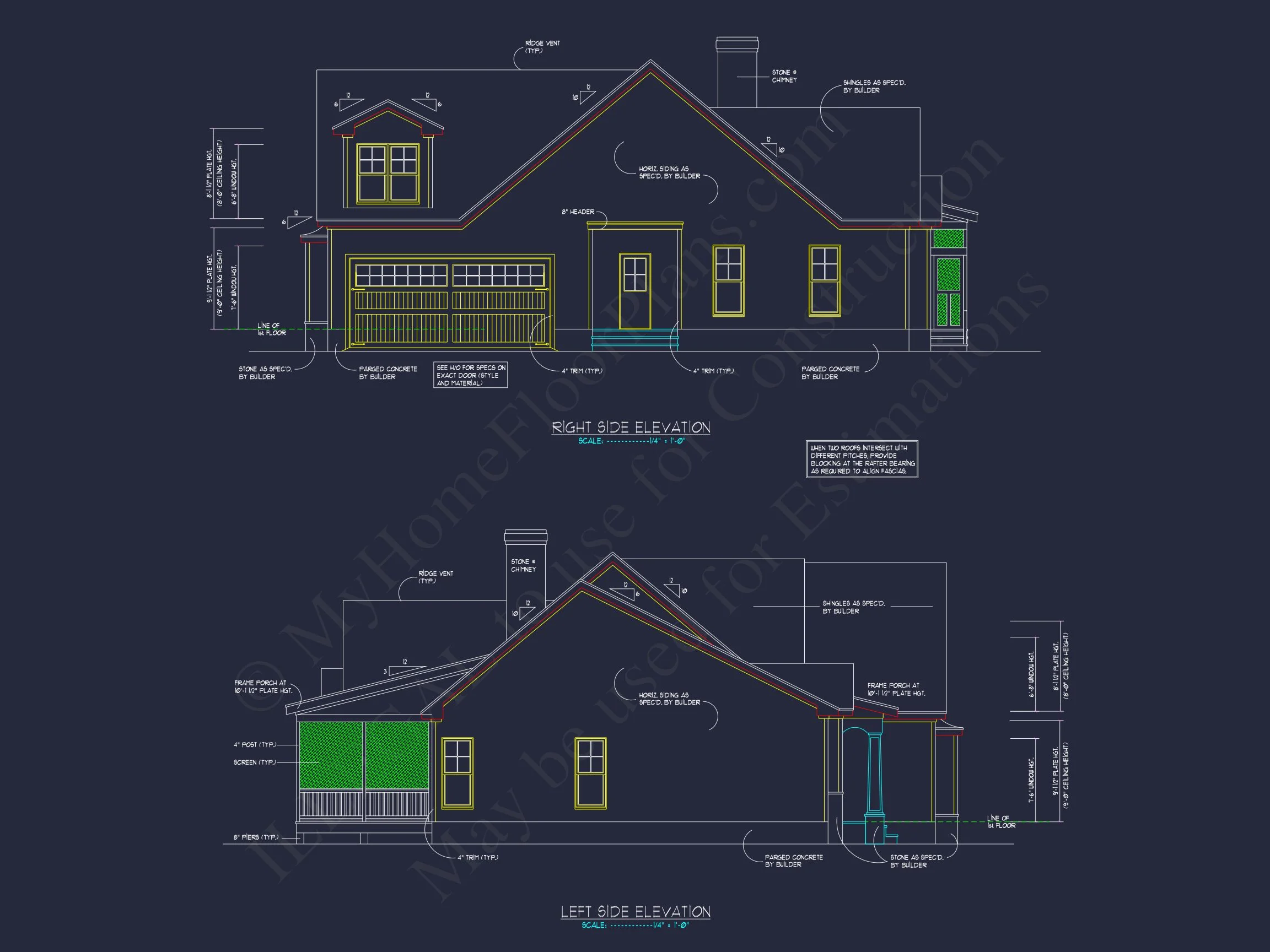 18-1009 HOUSE PLAN - Modern Farmhouse Plan - 3-Bed, 2.5-Bath, 2,450 SF 4 Beautiful house Plan with Craftsman Design & CAD Blueprints