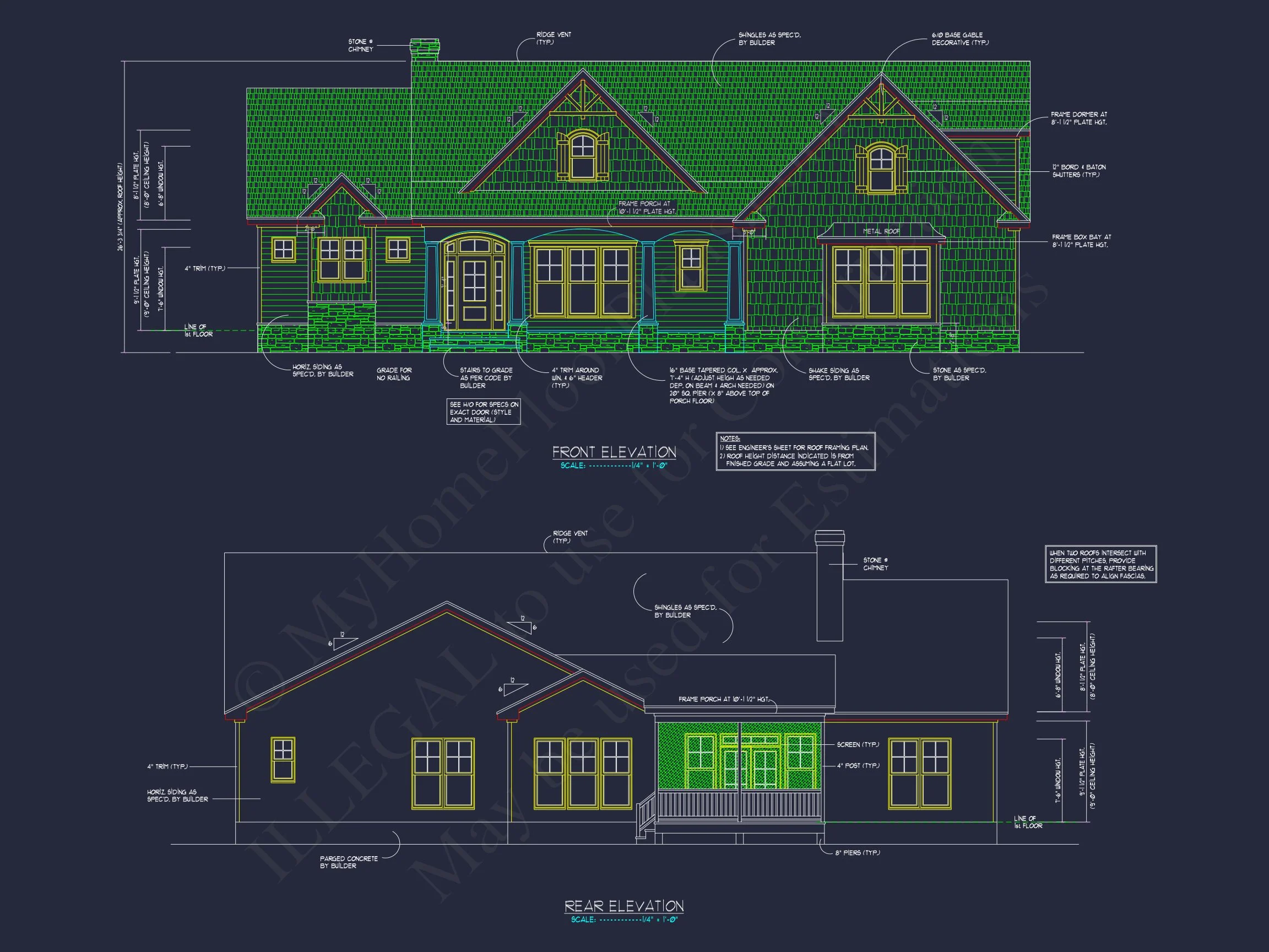 18-1009 HOUSE PLAN - Modern Farmhouse Plan - 3-Bed, 2.5-Bath, 2,450 SF 3 Beautiful house Plan with Craftsman Design & CAD Blueprints