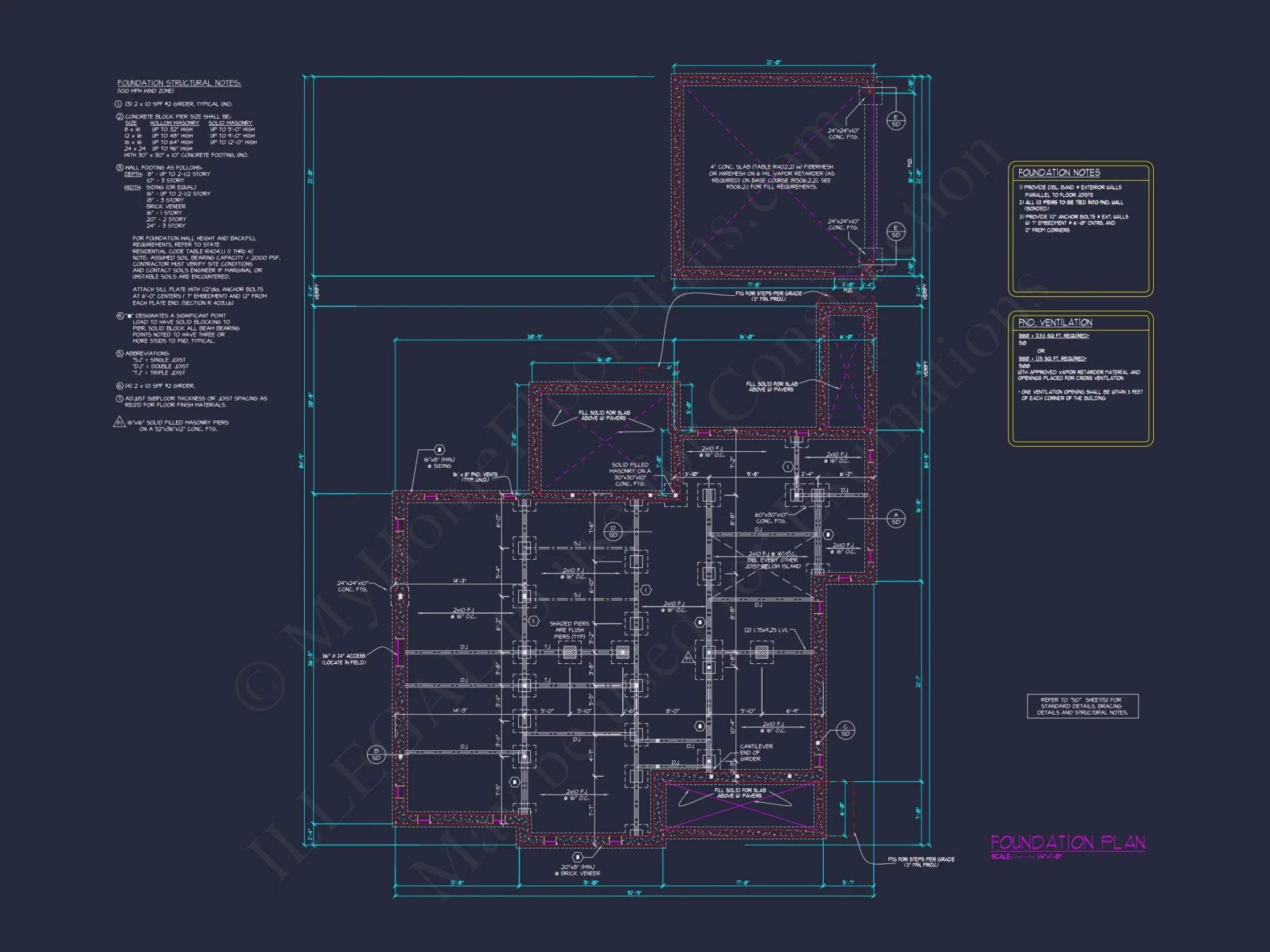 Craftsman house Floor Plan with Detached Garage and CAD Designs