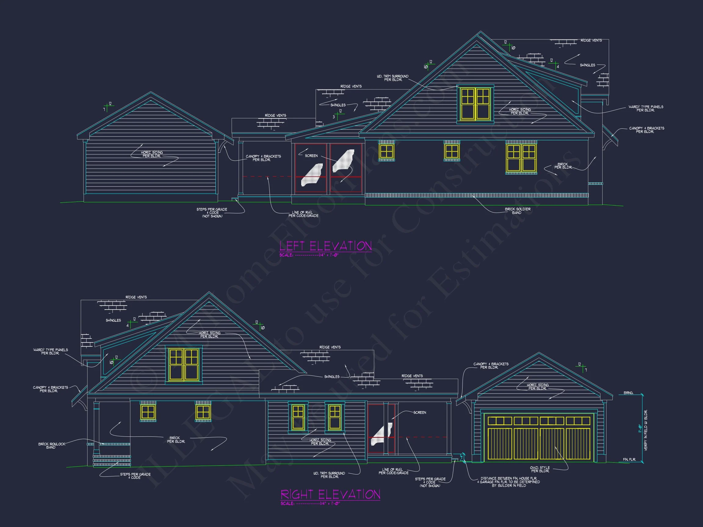 17-1684 HOUSE PLAN - Traditional Farmhouse Plan - 3-Bed, 2.5-Bath, 2,450 SF 4 Craftsman house Floor Plan with Detached Garage and CAD Designs