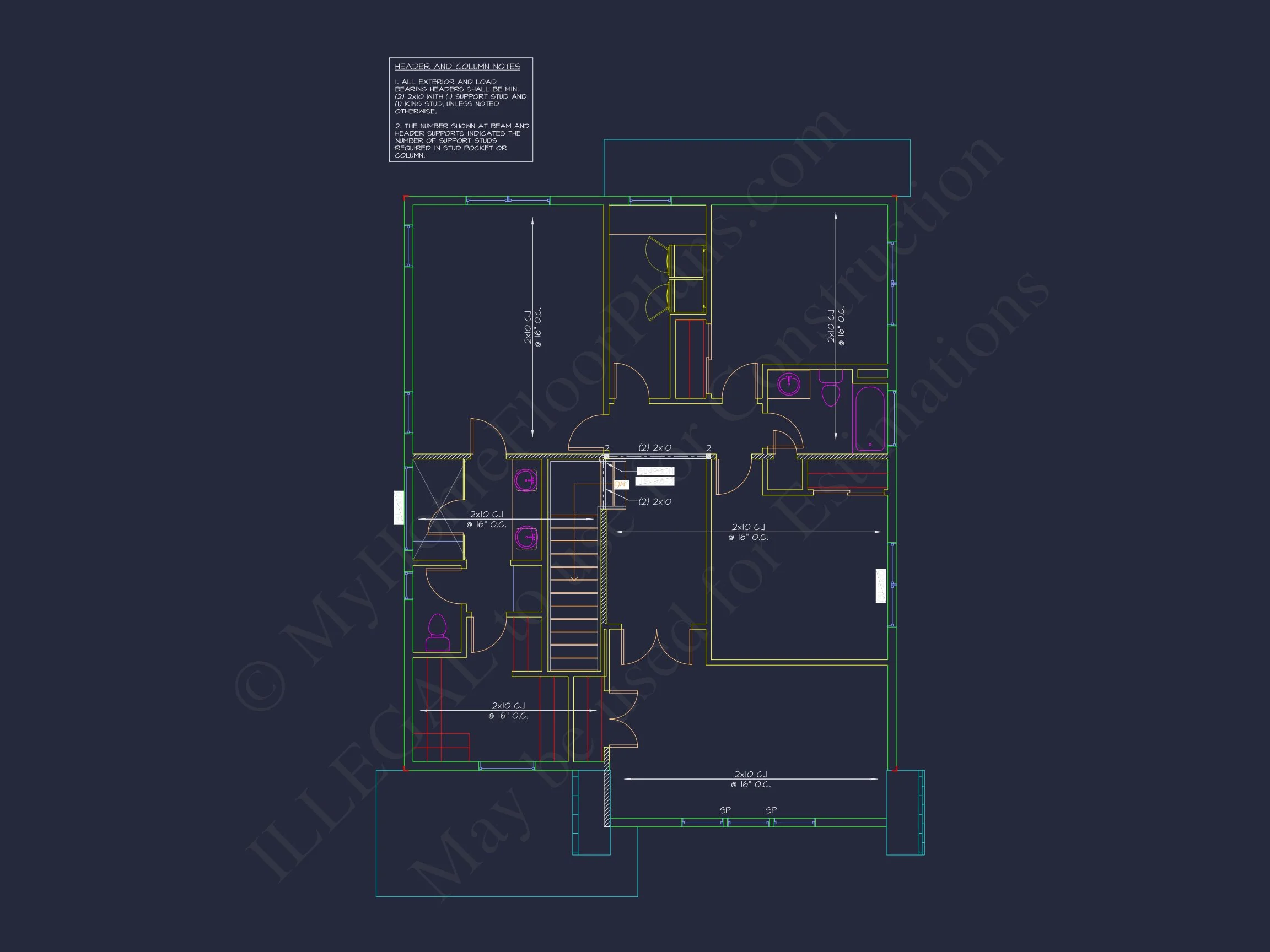 17-1173 HOUSE PLAN - Craftsman Home Plan - 3-Bed, 2.5-Bath, 2,000 SF 52 Modern Suburban house Plan with 2-Story CAD Blueprint Designs