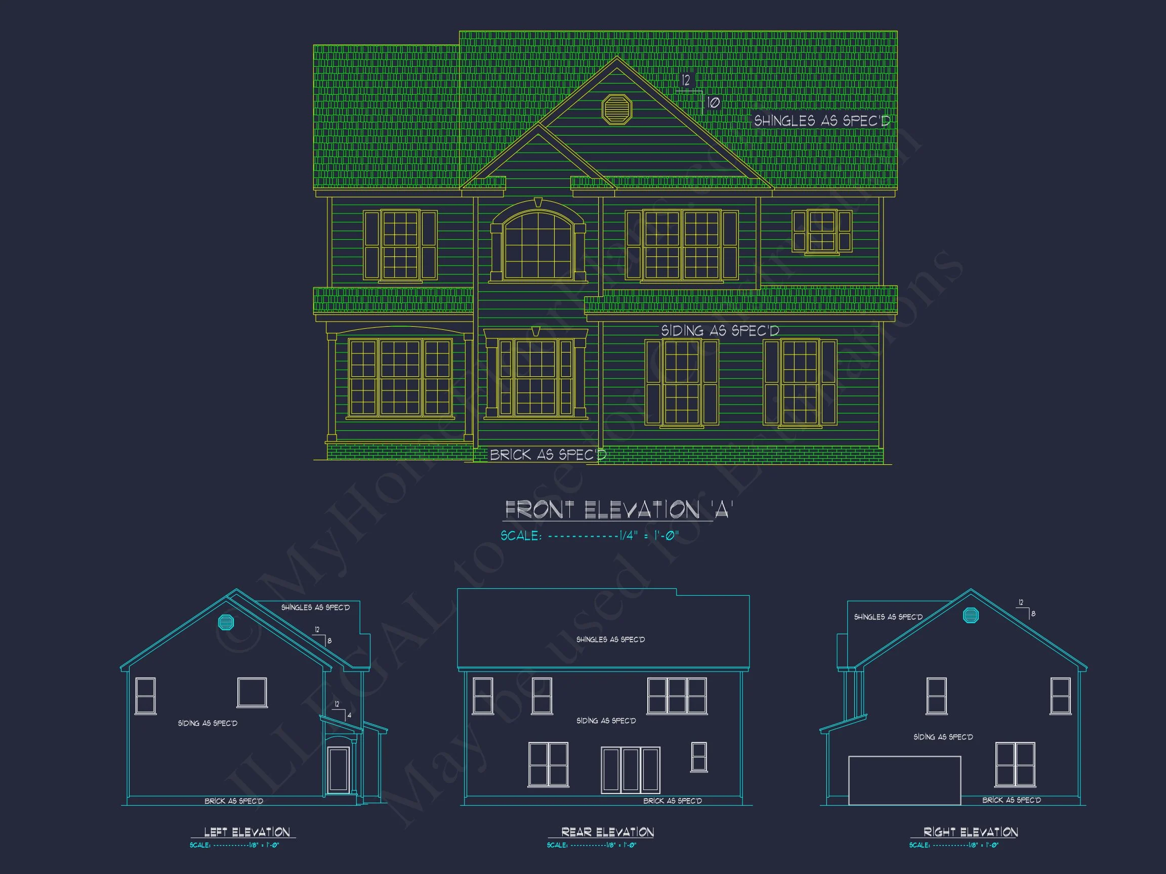 16-1301 HOUSE PLAN - Customizable House Plan with 2-Story Design and CAD Blueprint 4 Customizable house Plan with 2-Story Design and CAD Blueprint