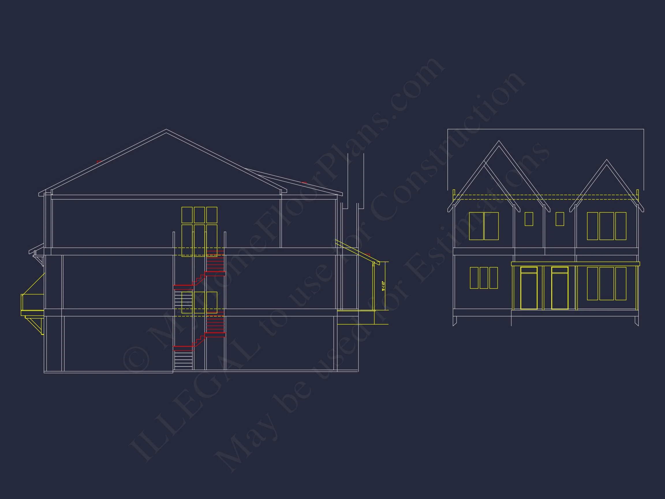 16-1286 DUPLEX PLAN - Modern Farmhouse Home Plan - 4-Bed, 3-Bath, 2,450 SF 6 Stunning Duplex house Plan: Detailed Floor Plan and CAD Designs