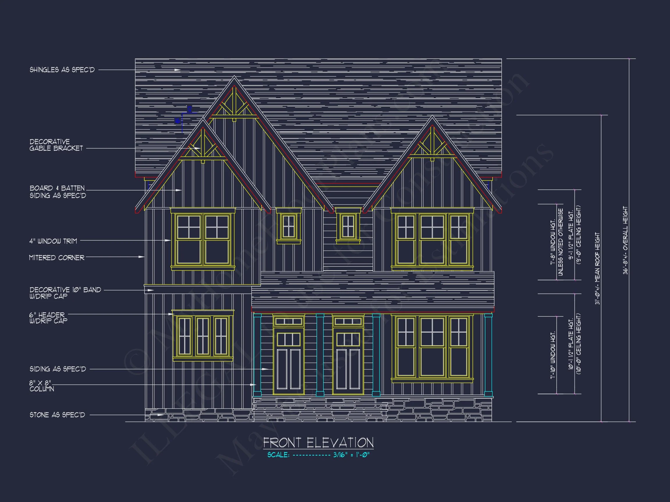 16-1286 DUPLEX PLAN - Modern Farmhouse Home Plan - 4-Bed, 3-Bath, 2,450 SF 2 Stunning Duplex house Plan: Detailed Floor Plan and CAD Designs