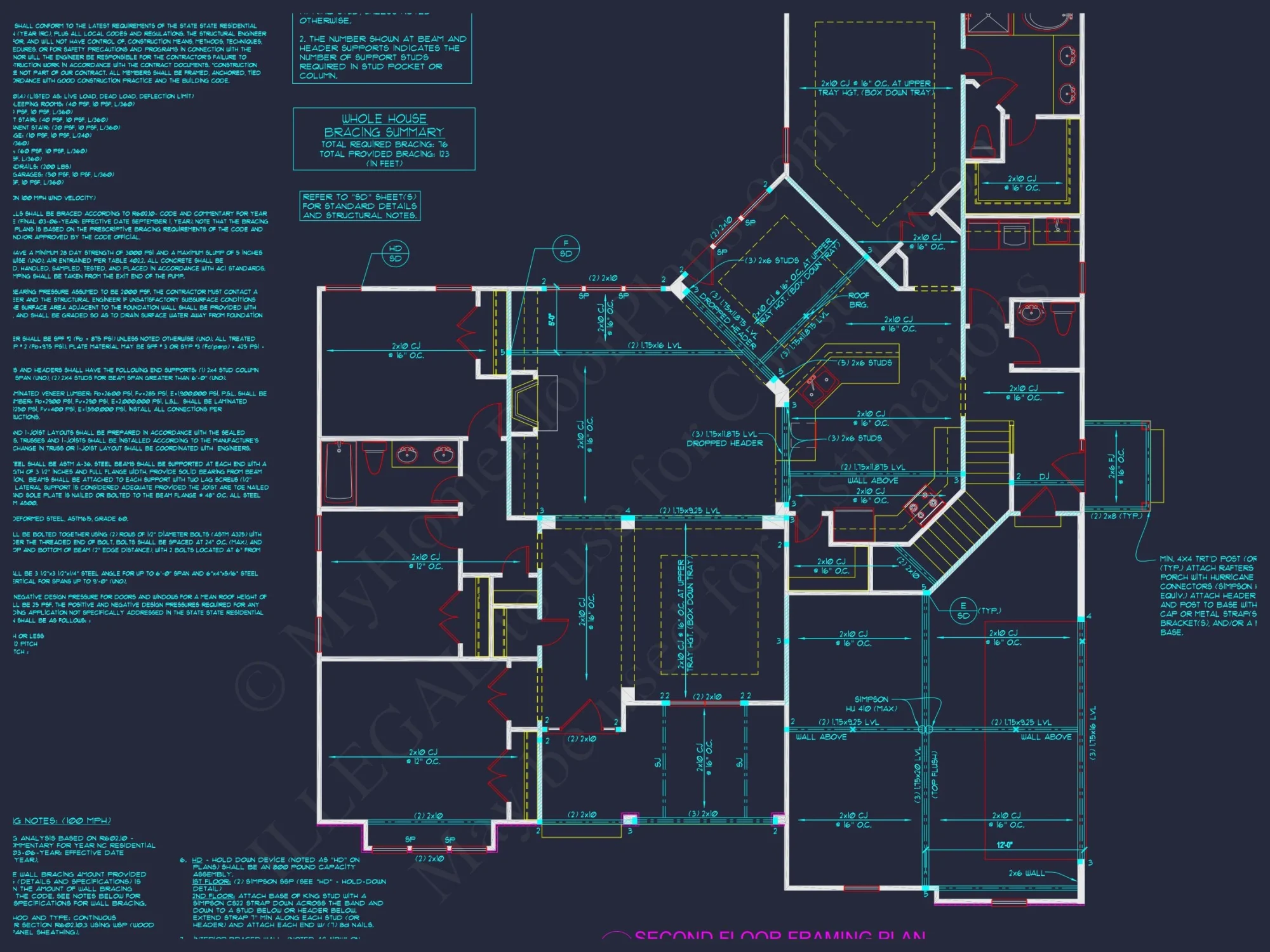 Traditional Craftsman house Plan with Detailed Floor Blueprint