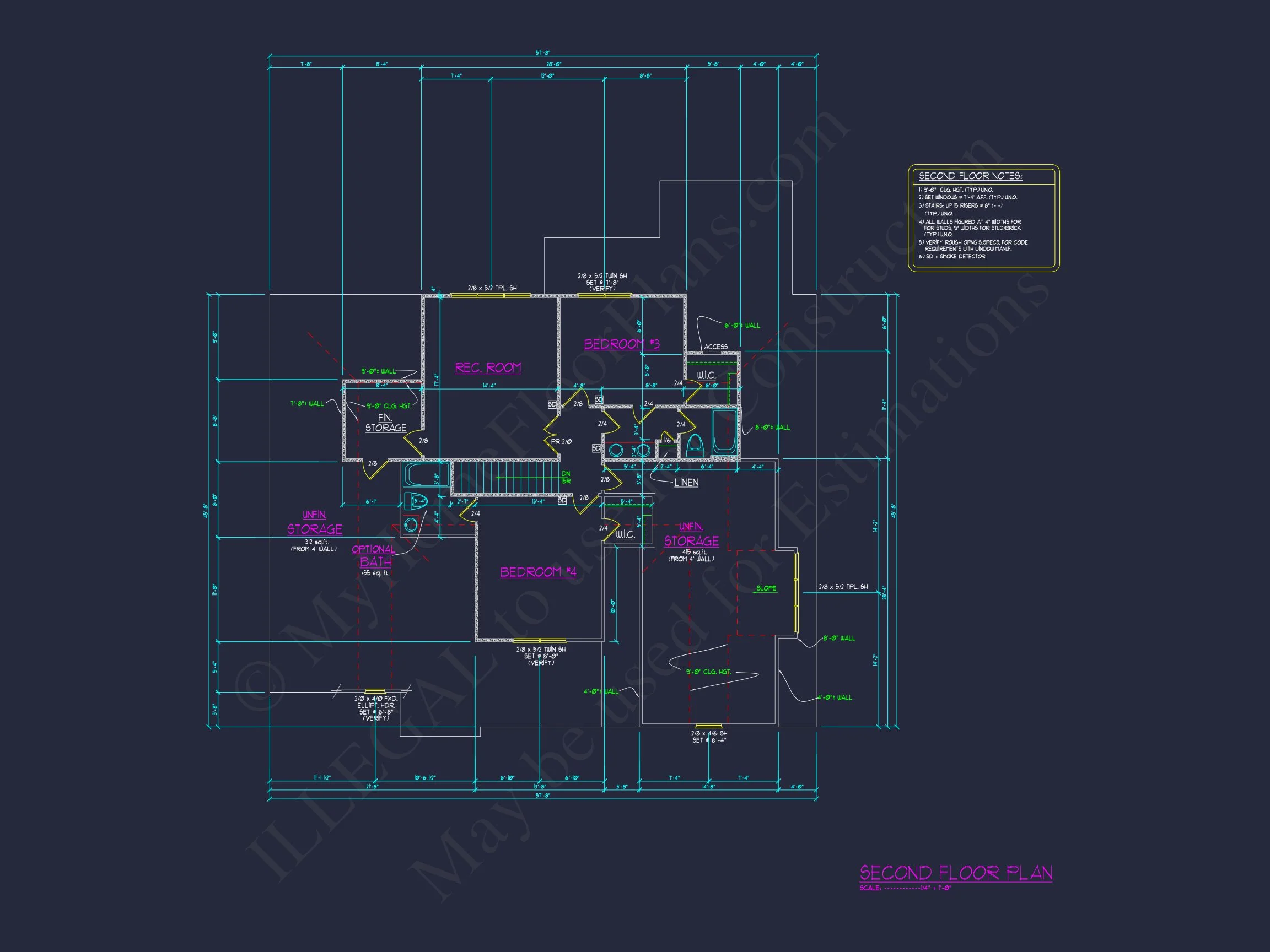 15-1786 HOUSE PLAN - Shingle Style Home Plan - 4-Bed, 3-Bath, 2,850 SF 8 Stunning house Floor Plan: Architectural CAD & Designs