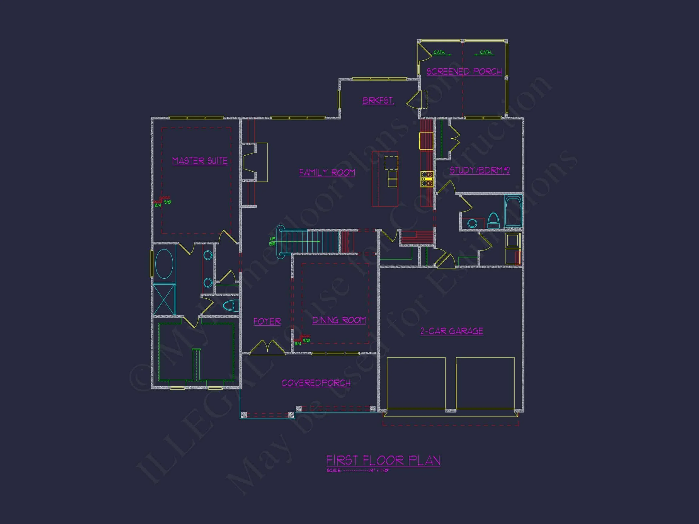 15-1786 HOUSE PLAN - Shingle Style Home Plan - 4-Bed, 3-Bath, 2,850 SF 5 Stunning house Floor Plan: Architectural CAD & Designs