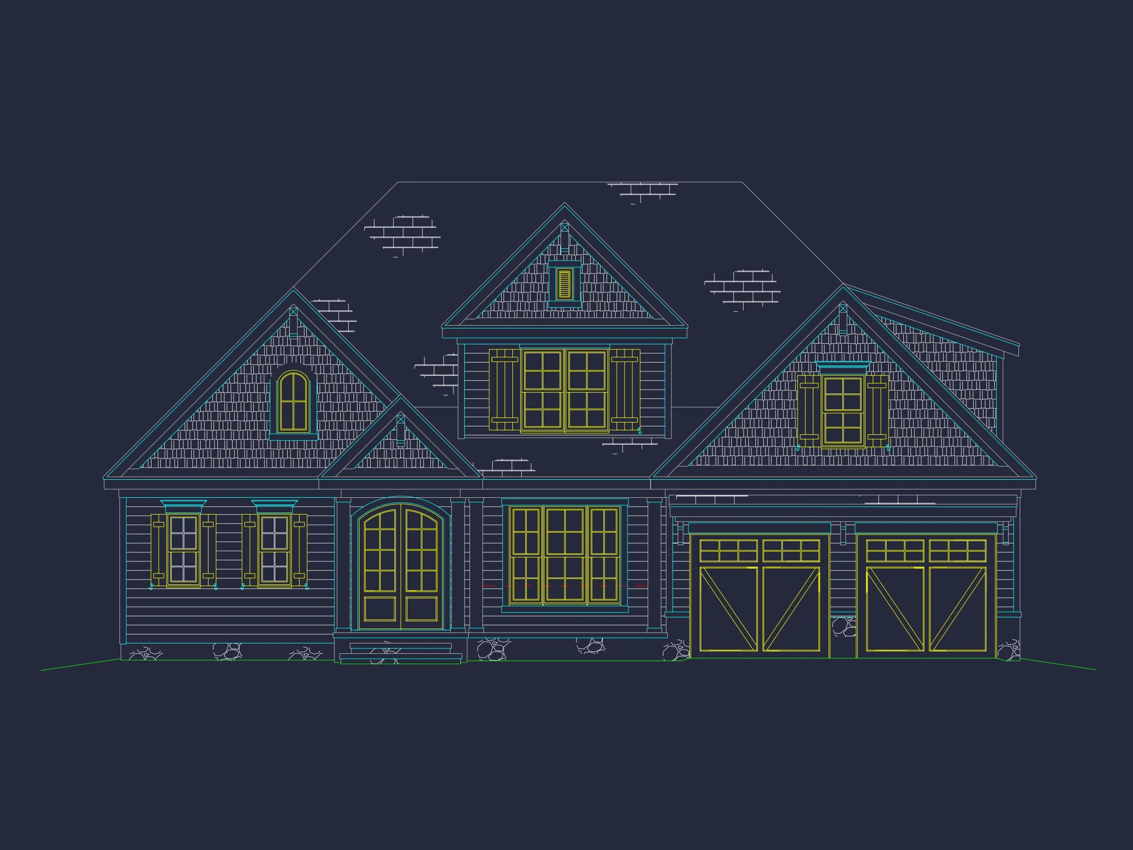 15-1786 HOUSE PLAN - Shingle Style Home Plan - 4-Bed, 3-Bath, 2,850 SF 2 Stunning house Floor Plan: Architectural CAD & Designs
