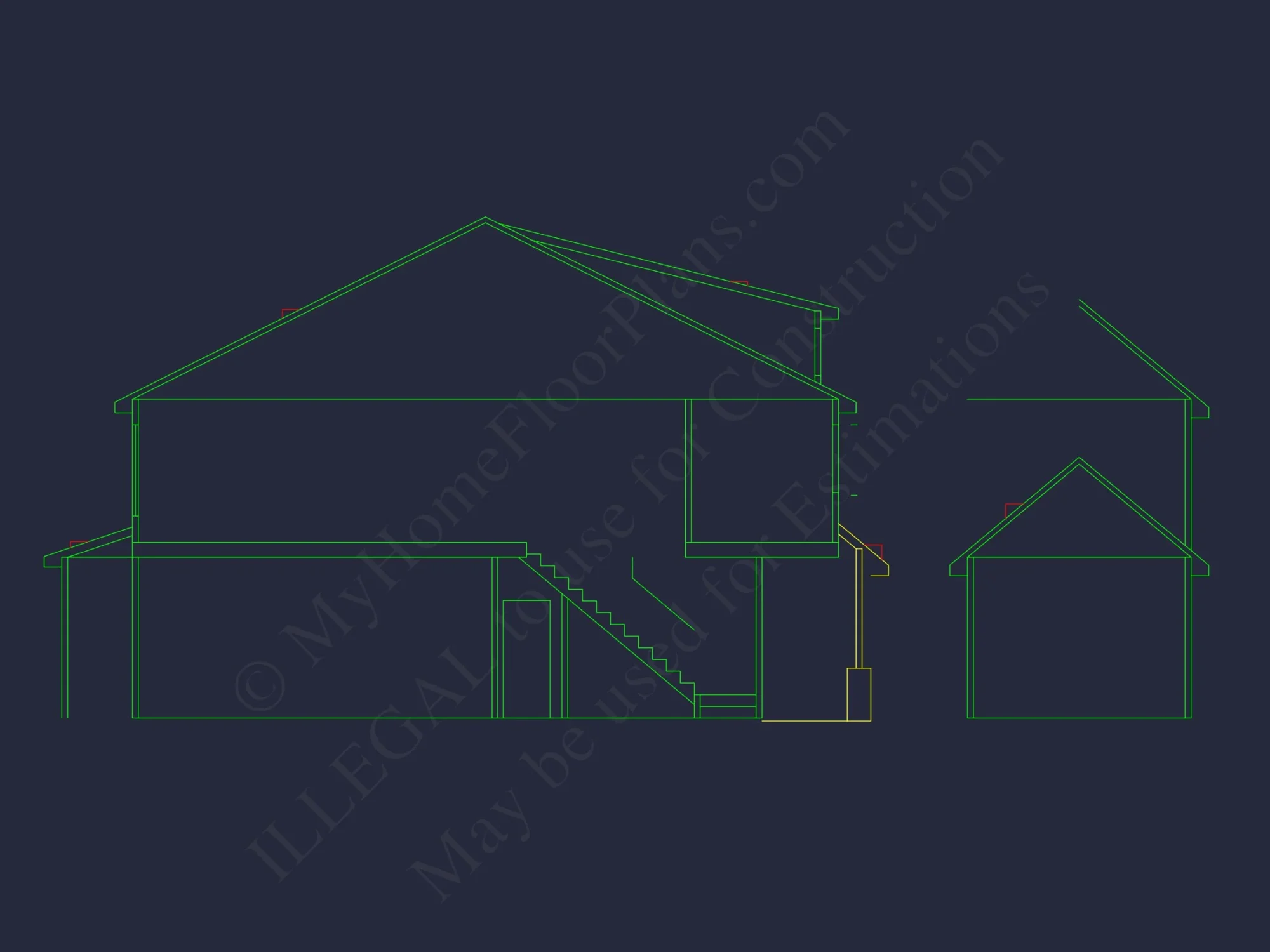Modern house Plan: 2-Story Floor Plan with CAD Designs