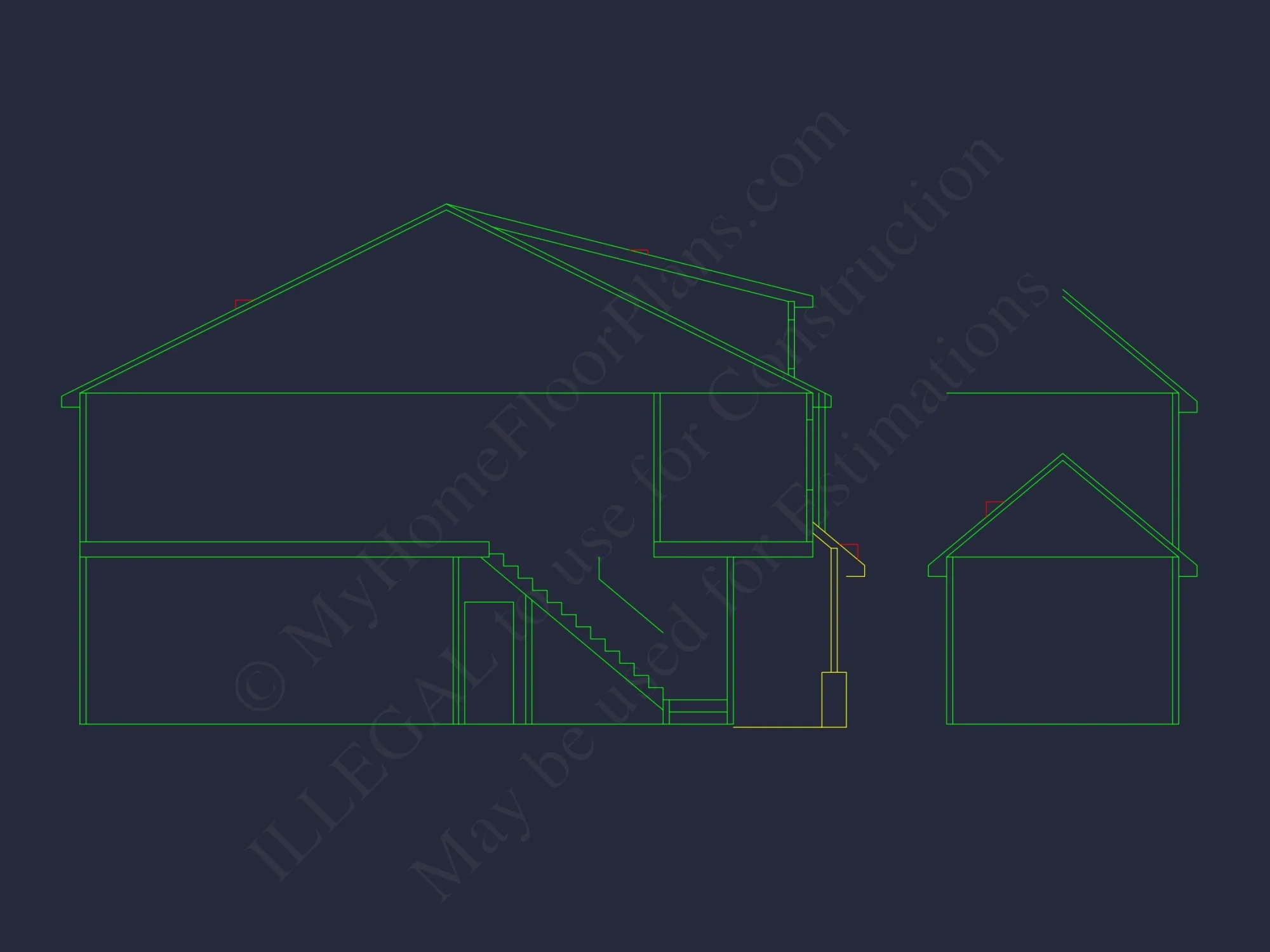 Modern house Plan: 2-Story Floor Plan with CAD Designs