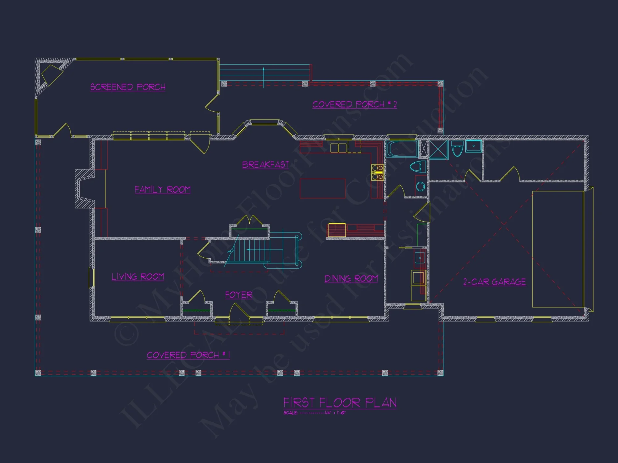 Modern house Plan with CAD Designs: Spacious 2-Story Blueprint