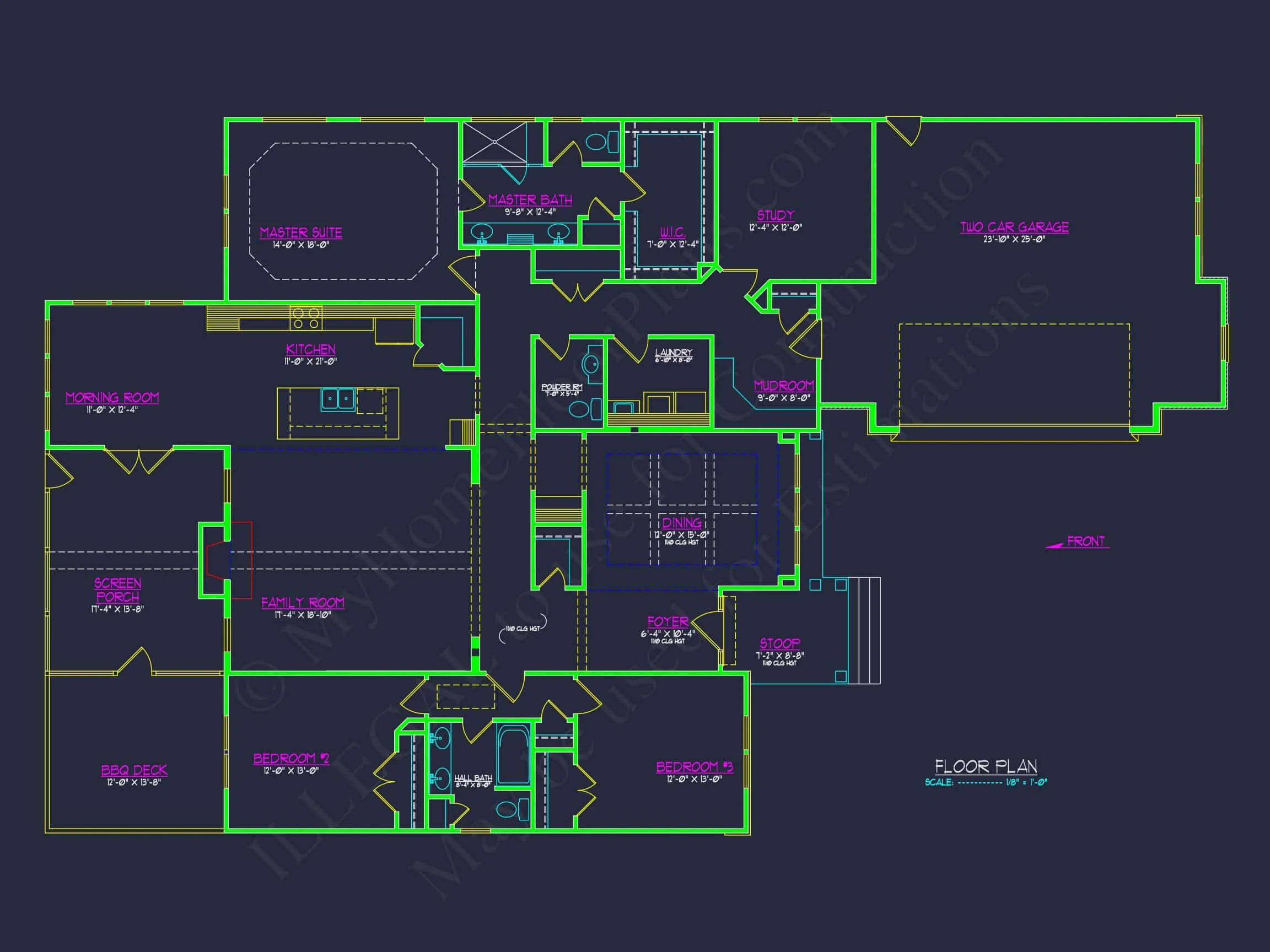15-1353 HOUSE PLAN - Craftsman House Plan CAD Blueprint with Spacious Floor Designs 9 Craftsman house Plan CAD Blueprint with Spacious Floor Designs