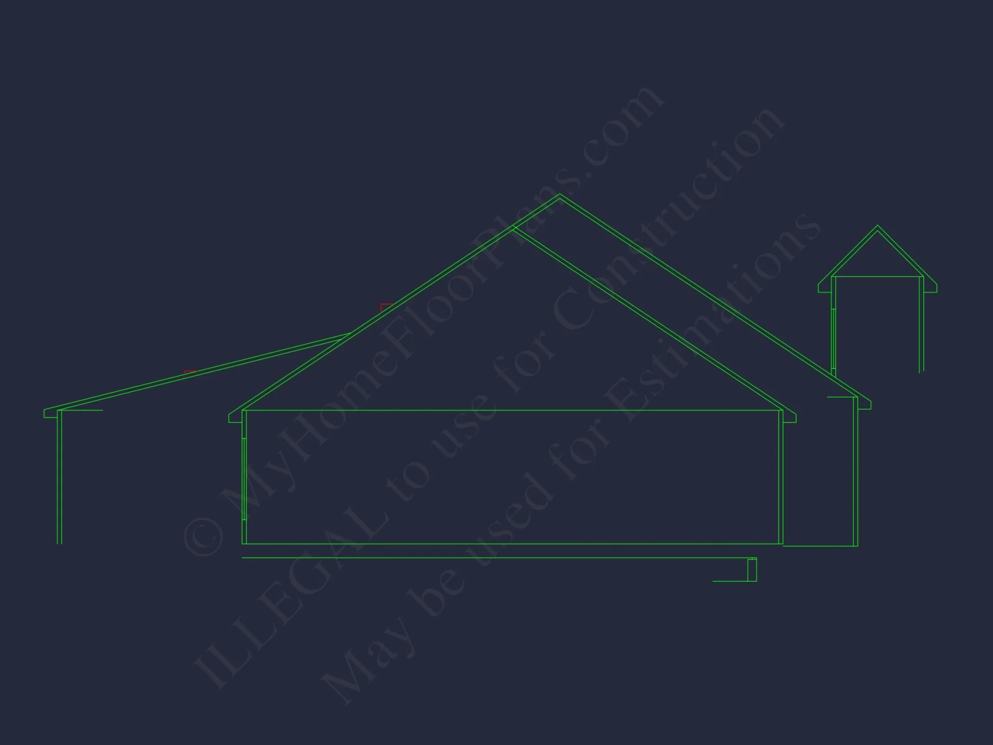 Craftsman house Plan CAD Blueprint with Spacious Floor Designs