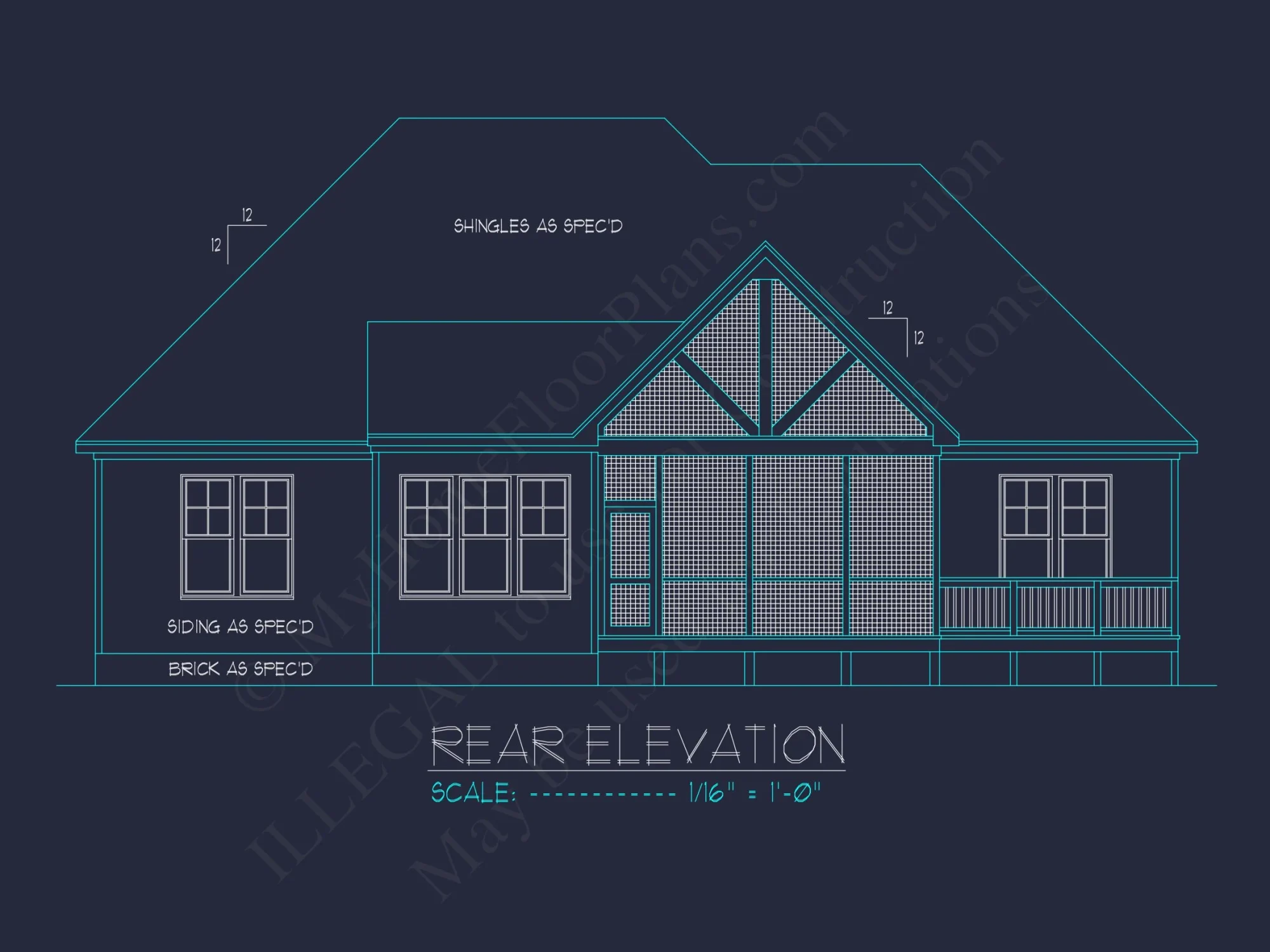 Craftsman house Plan CAD Blueprint with Spacious Floor Designs