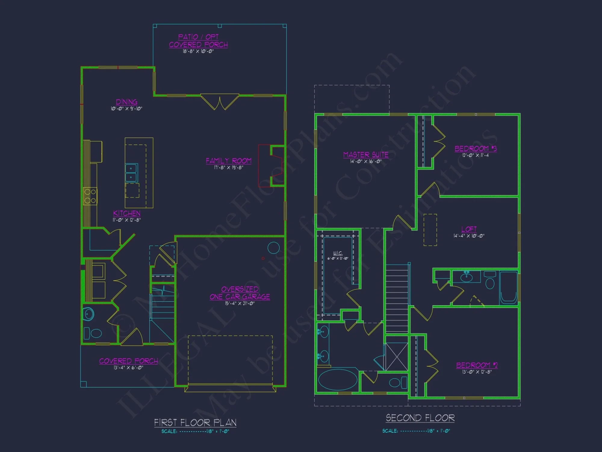 Beautiful 2-Story house Plan with Open Floor and CAD Blueprint