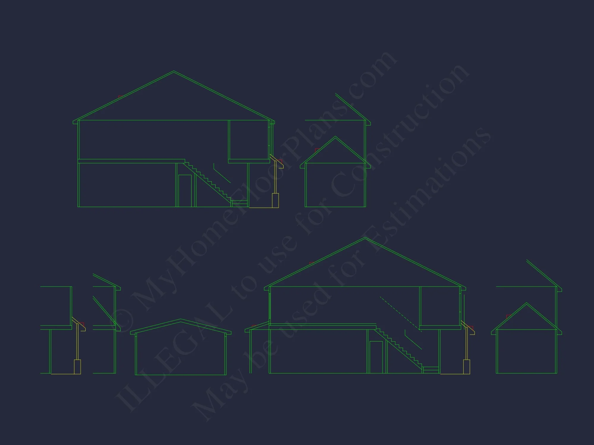 Beautiful 2-Story house Plan with Open Floor and CAD Blueprint