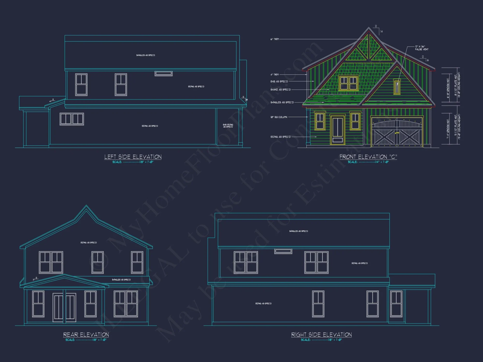 Beautiful 2-Story house Plan with Open Floor and CAD Blueprint