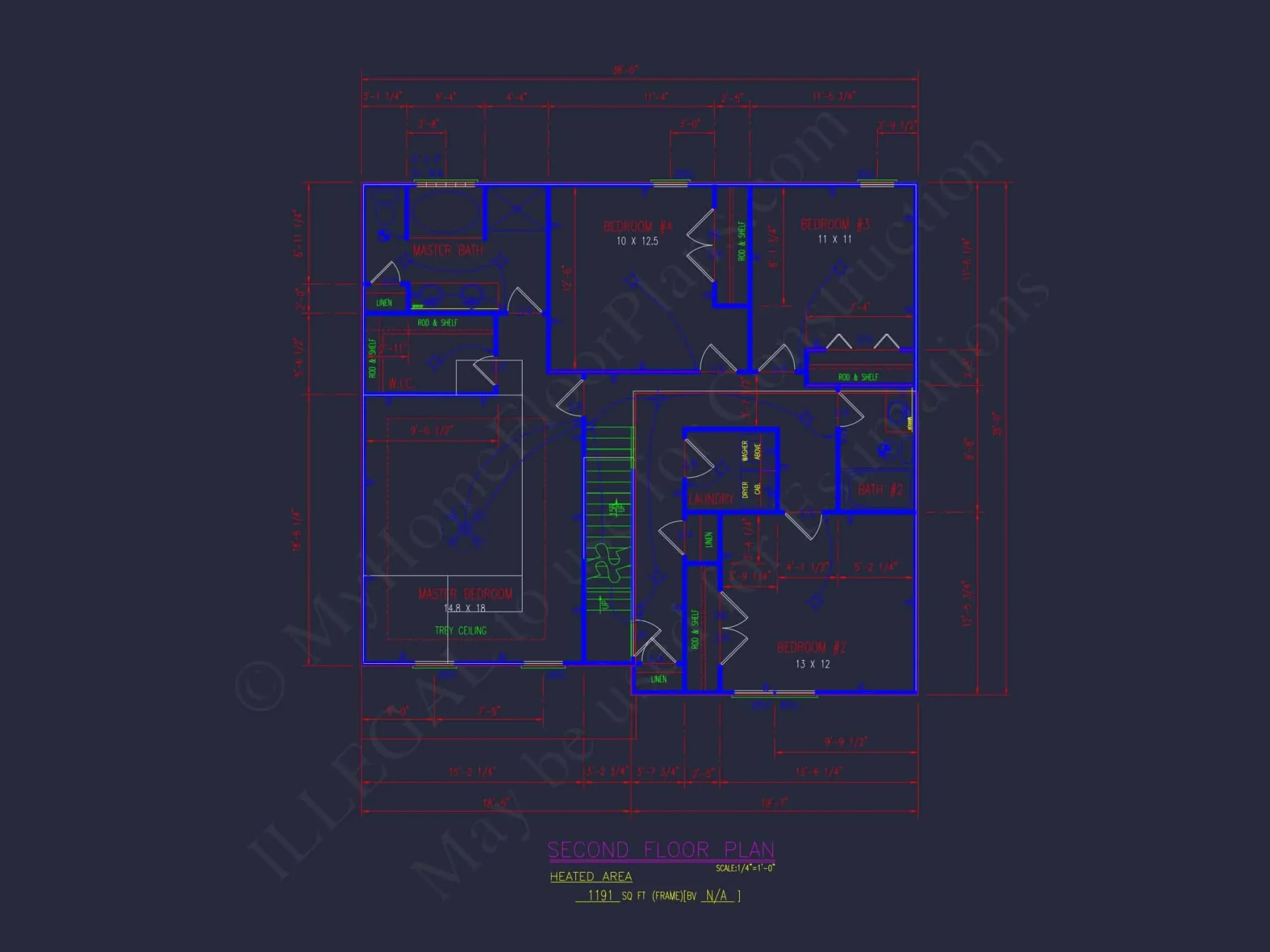 Modern house Blueprint – 2-Story CAD Floor Plan Designs
