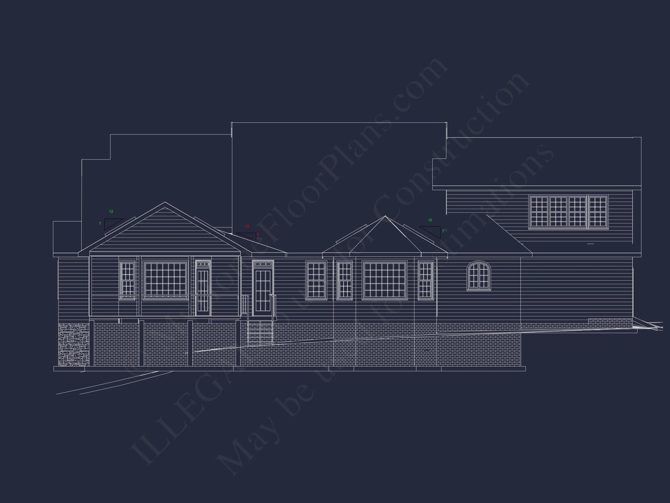 14-1435 HOUSE PLAN - Architectural House Plan: 1-Story Craftsman Design with CAD 4 Architectural house Plan: 1-Story Craftsman Design with CAD
