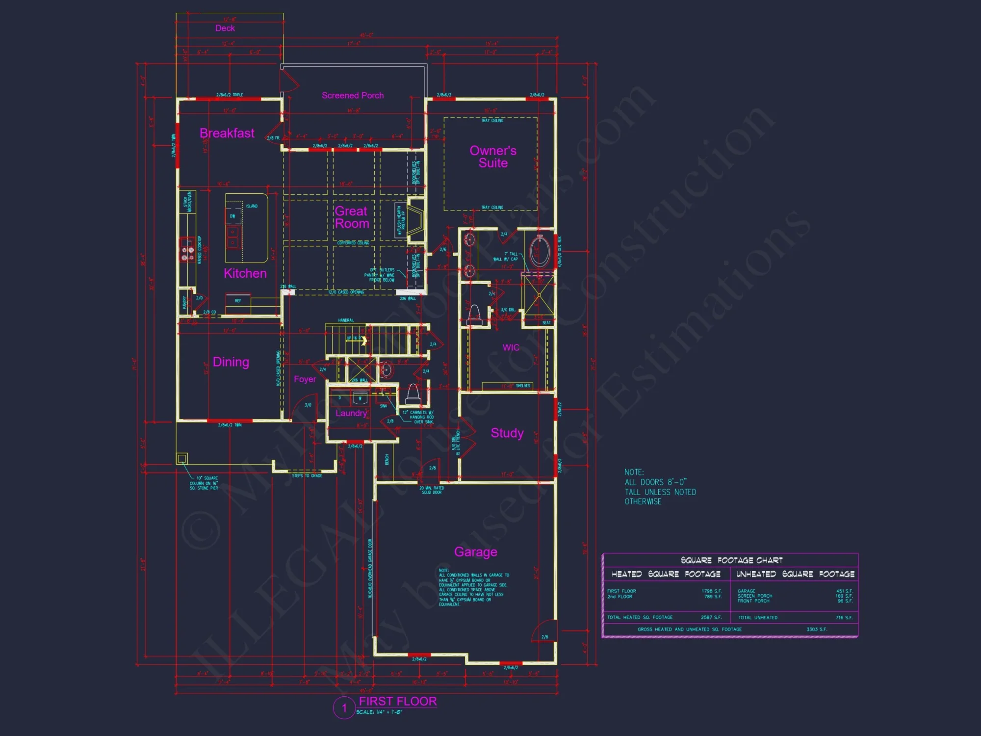 Modern Craftsman house Plan with CAD Designs and Floor Blueprint