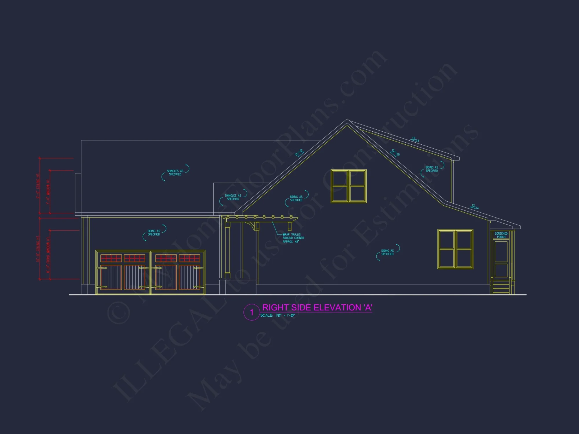 Modern Craftsman house Plan with CAD Designs and Floor Blueprint