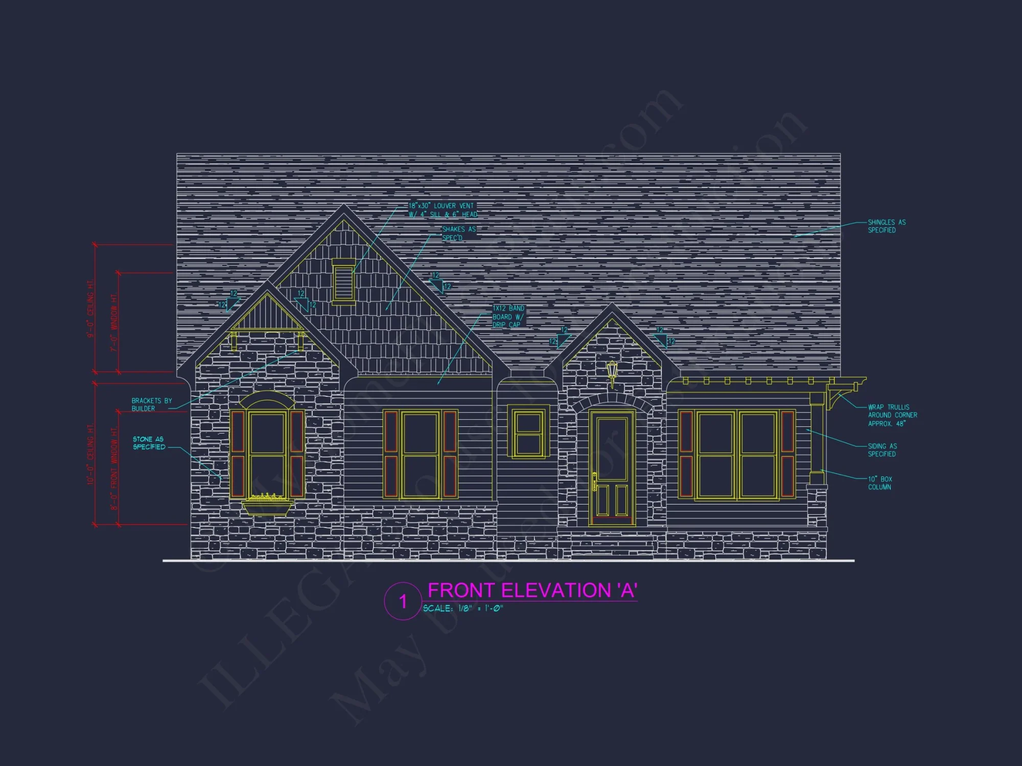 Modern Craftsman house Plan with CAD Designs and Floor Blueprint