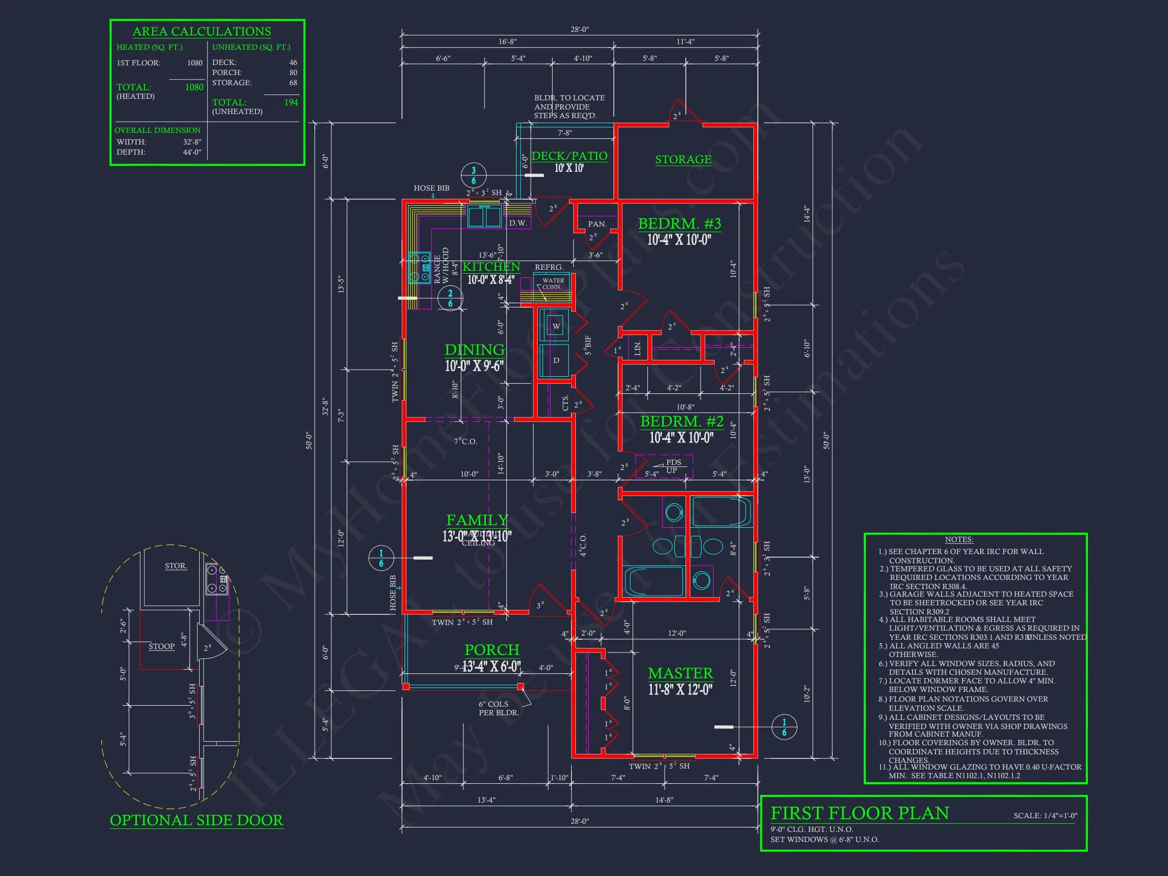 14-1107 HOUSE PLAN - Compact Single-Family House Plan with Blueprint Designs in CAD 6 Compact Single-Family house Plan with Blueprint Designs in CAD