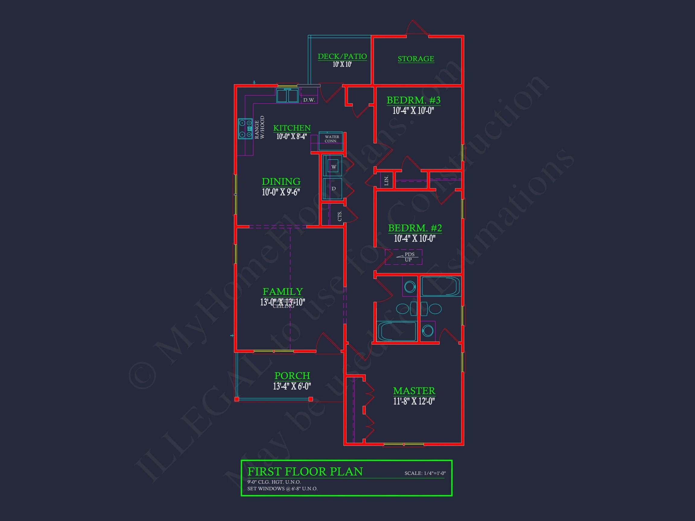 14-1107 HOUSE PLAN - Compact Single-Family House Plan with Blueprint Designs in CAD 5 Compact Single-Family house Plan with Blueprint Designs in CAD