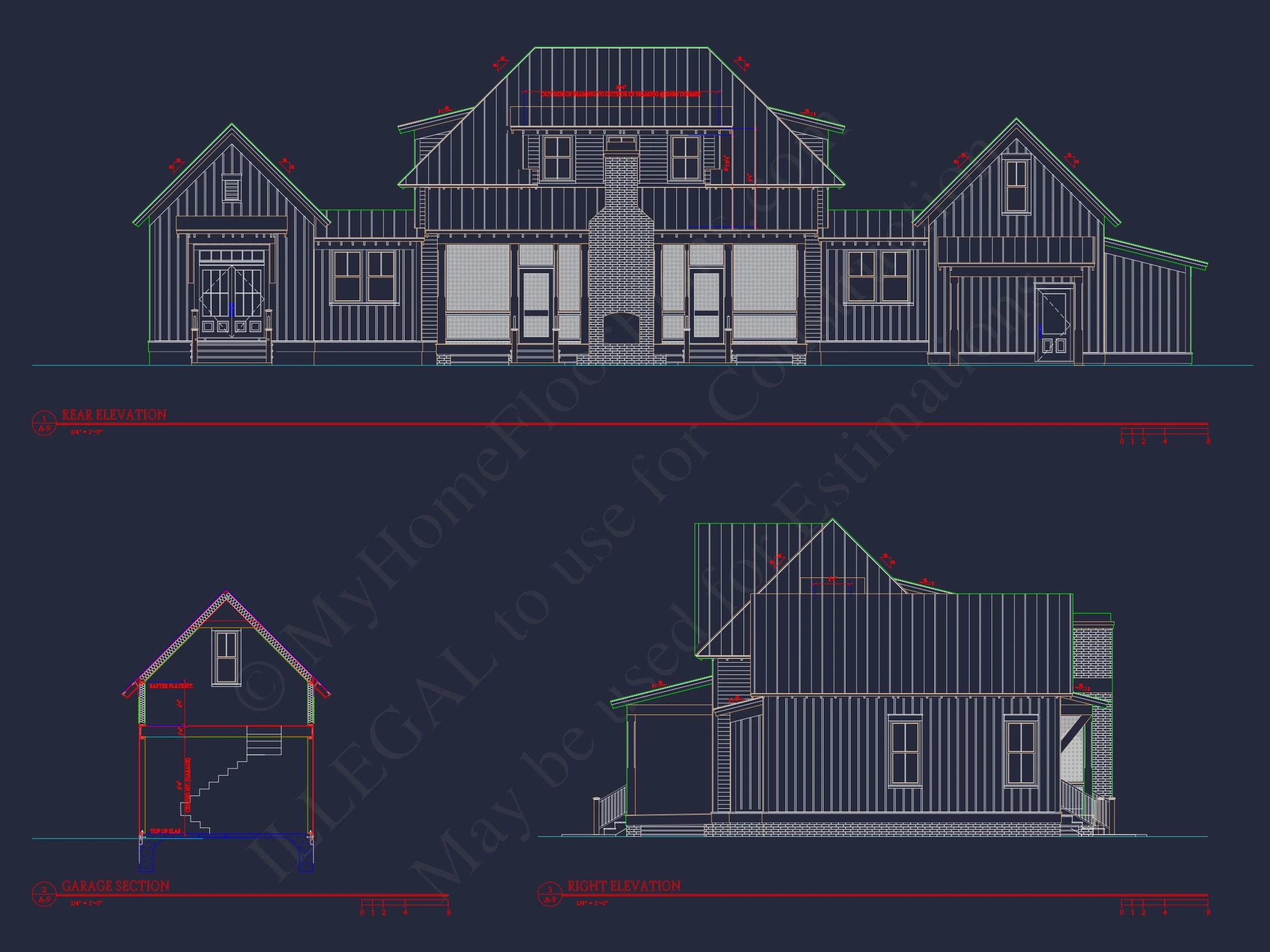 13-1824 HOUSE PLAN - Modern Farmhouse Home Plan - 4-Bed, 3-Bath, 2,750 SF 3 Charming Barn-Style house Plan with 2 Floors and Open Design