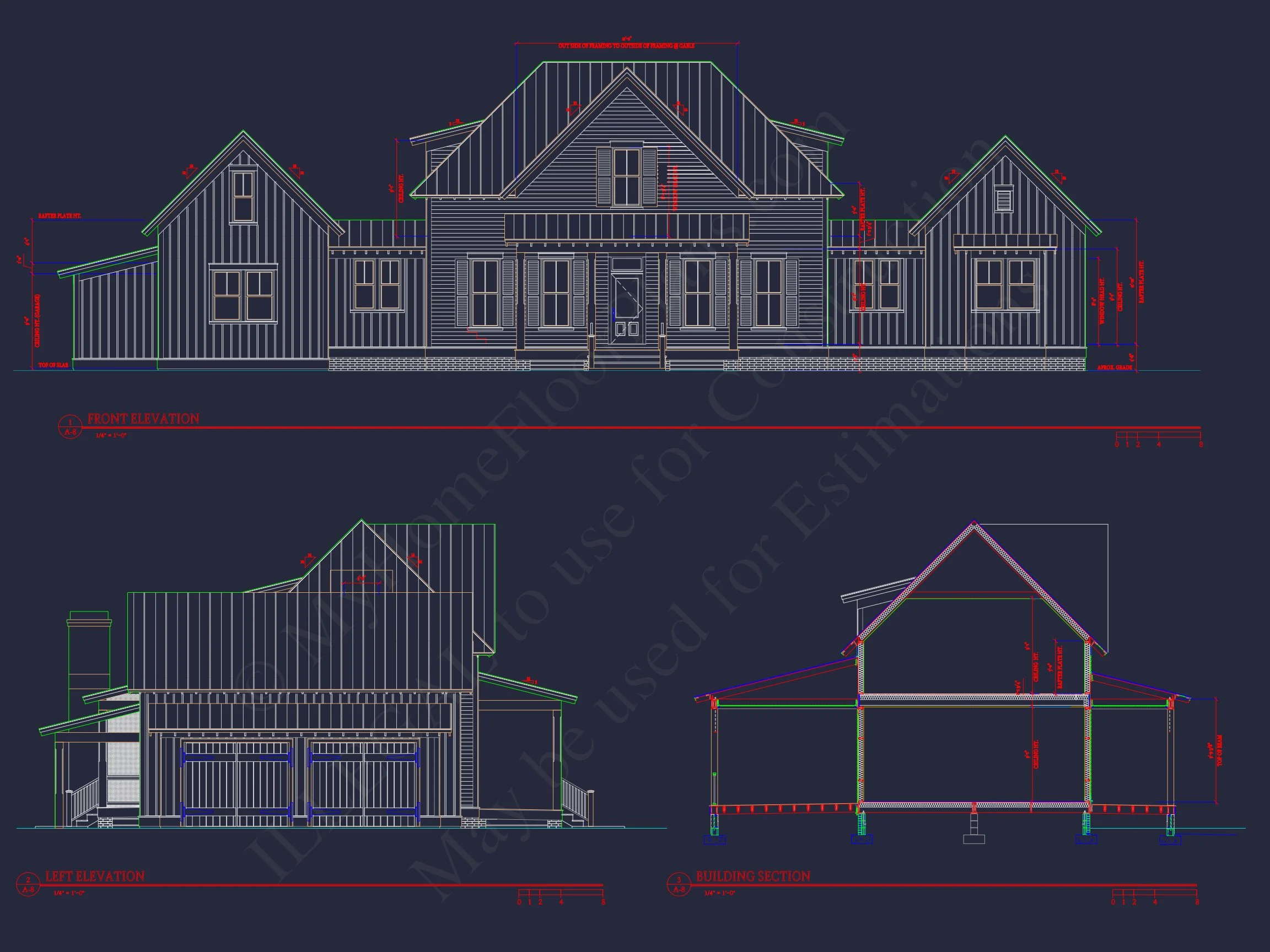 13-1824 HOUSE PLAN - Modern Farmhouse Home Plan - 4-Bed, 3-Bath, 2,750 SF 2 Charming Barn-Style house Plan with 2 Floors and Open Design